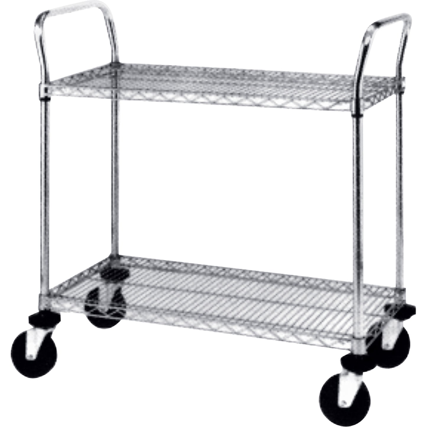 Heavy-Duty Utility Carts, Chrome Plated, 24" x 39" x 60", 900 lbs. Capacity