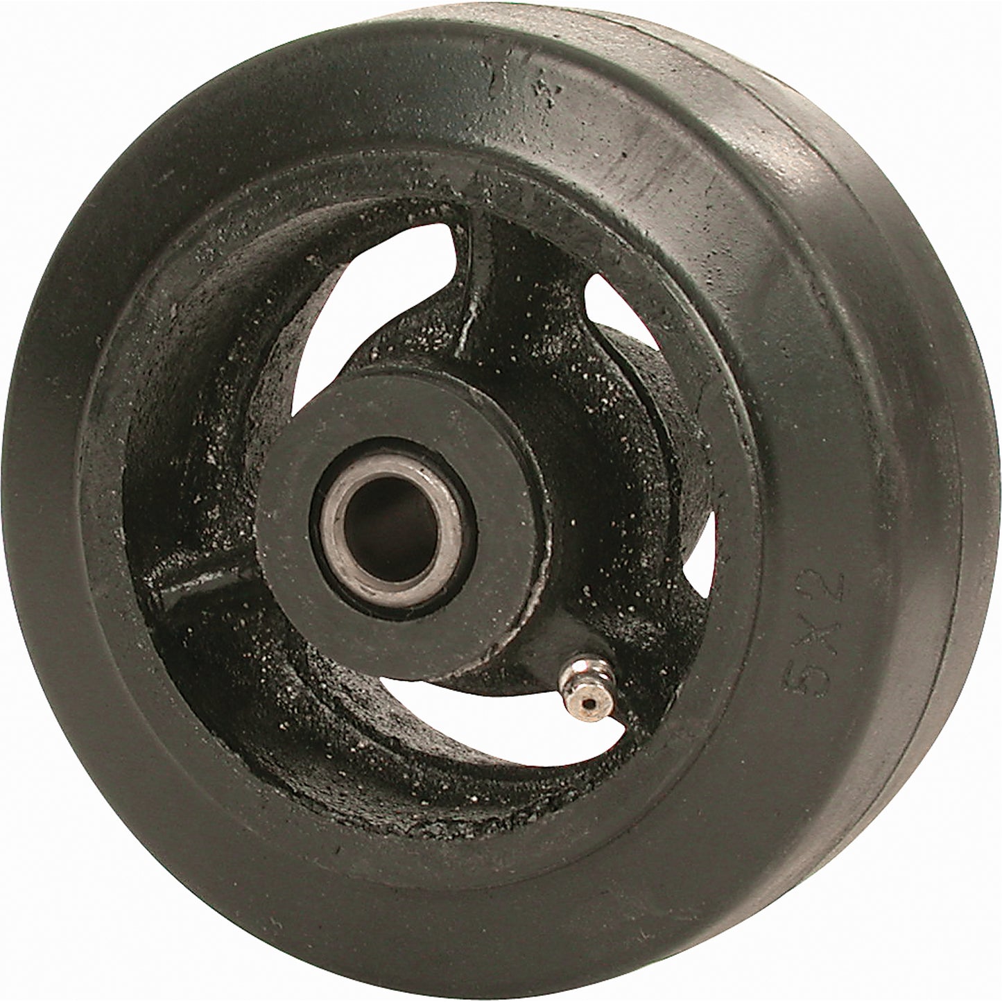Mold-on Rubber Wheel, 4" (102 mm) Dia. x 2-1/2" (63.5 mm) W, 400 lbs. (181 kg.) Capacity