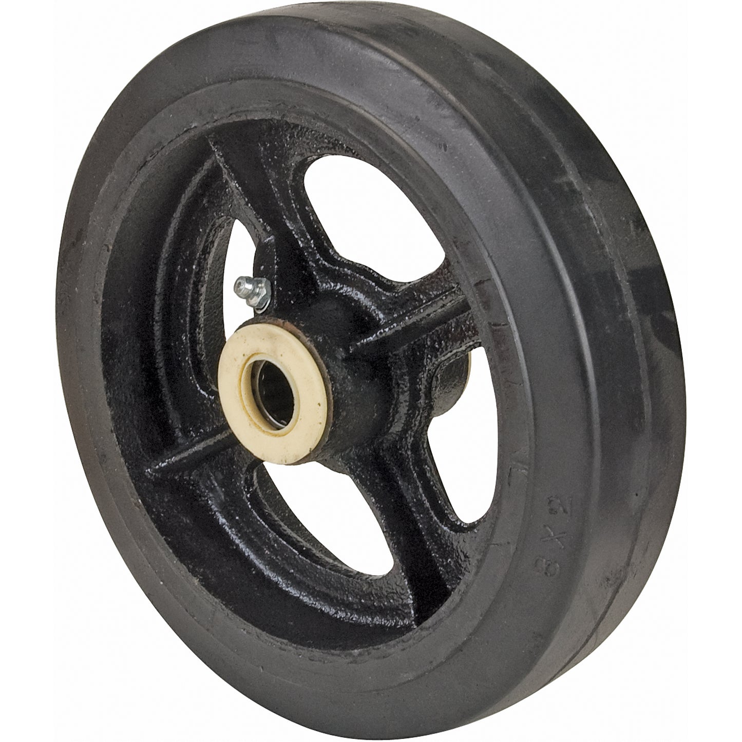 Rubber Wheels, 8" (203 mm) Dia. x 2" (51 mm) W, 600 lbs. (272 kg.) Capacity