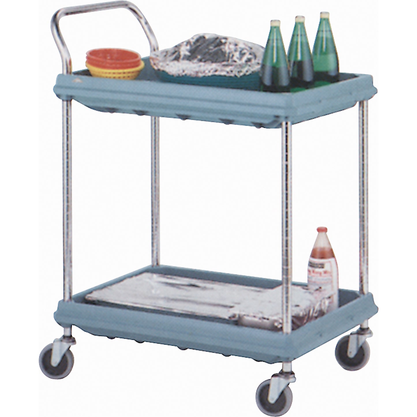 Deep Ledge Utility Cart, 2 Tiers, 27" x 41" x 39", 400 lbs. Capacity