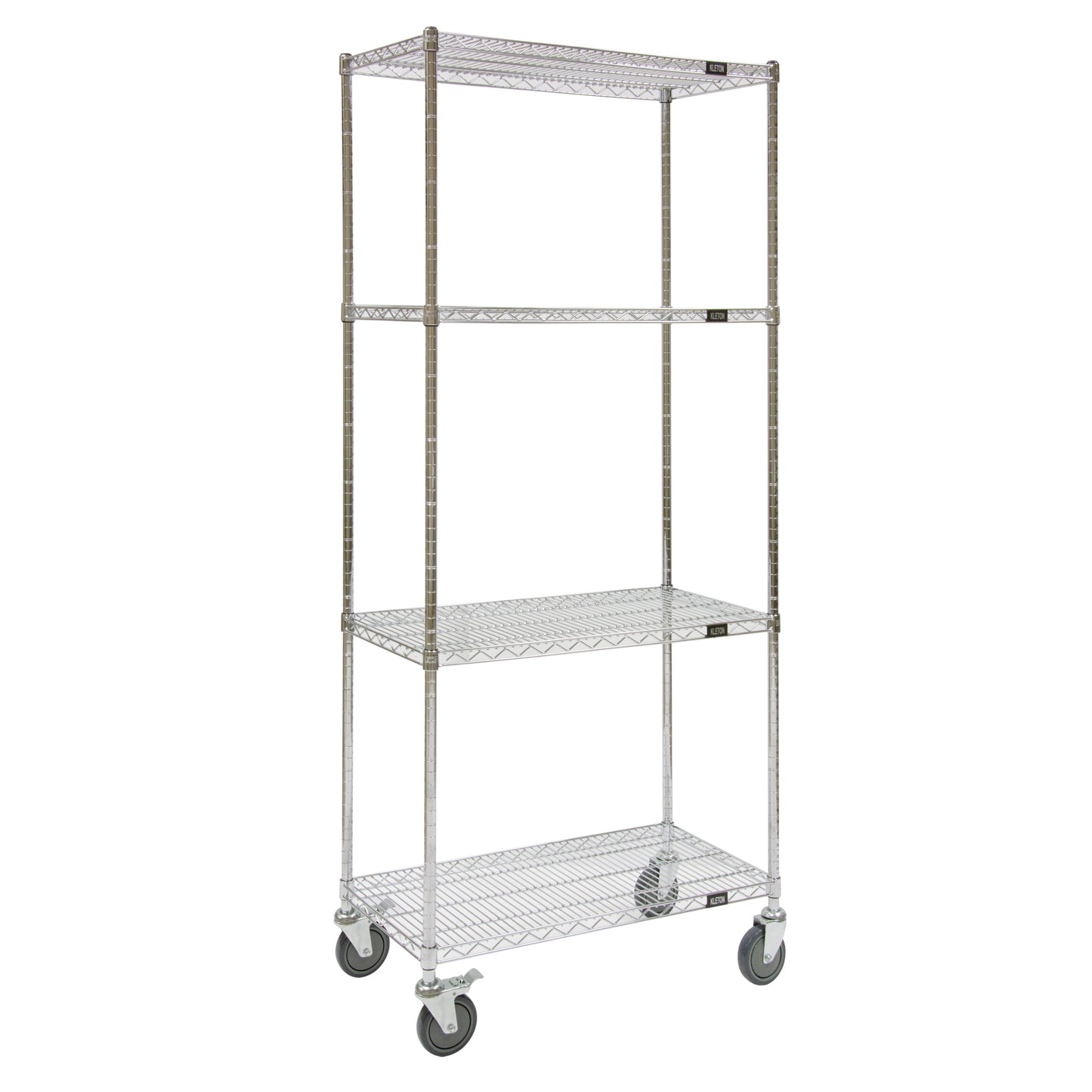 Wire Shelf Cart, Chrome Plated, 48" x 69" x 24", 800 lbs. Capacity