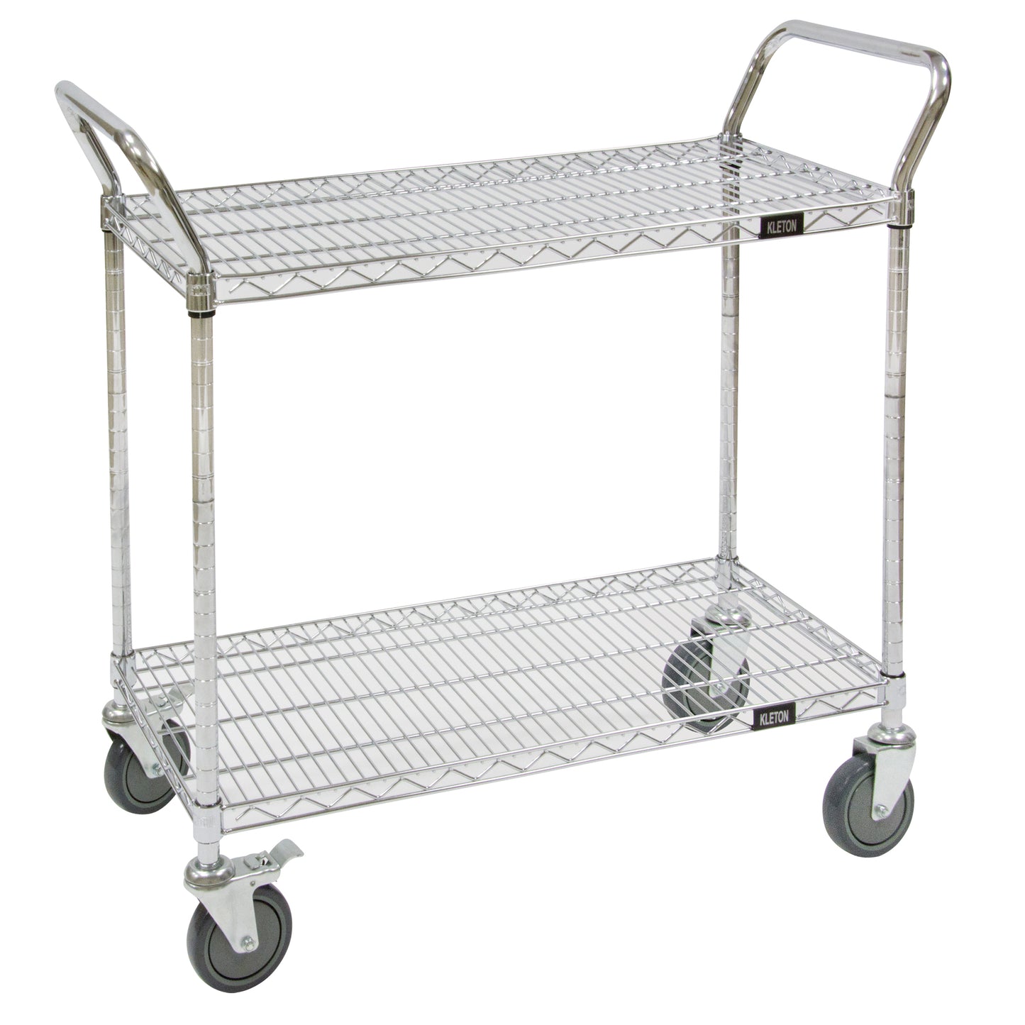 Wire Mesh Utility Cart, Chrome Plated, 30" x 39" x 18", 800 lbs. Capacity