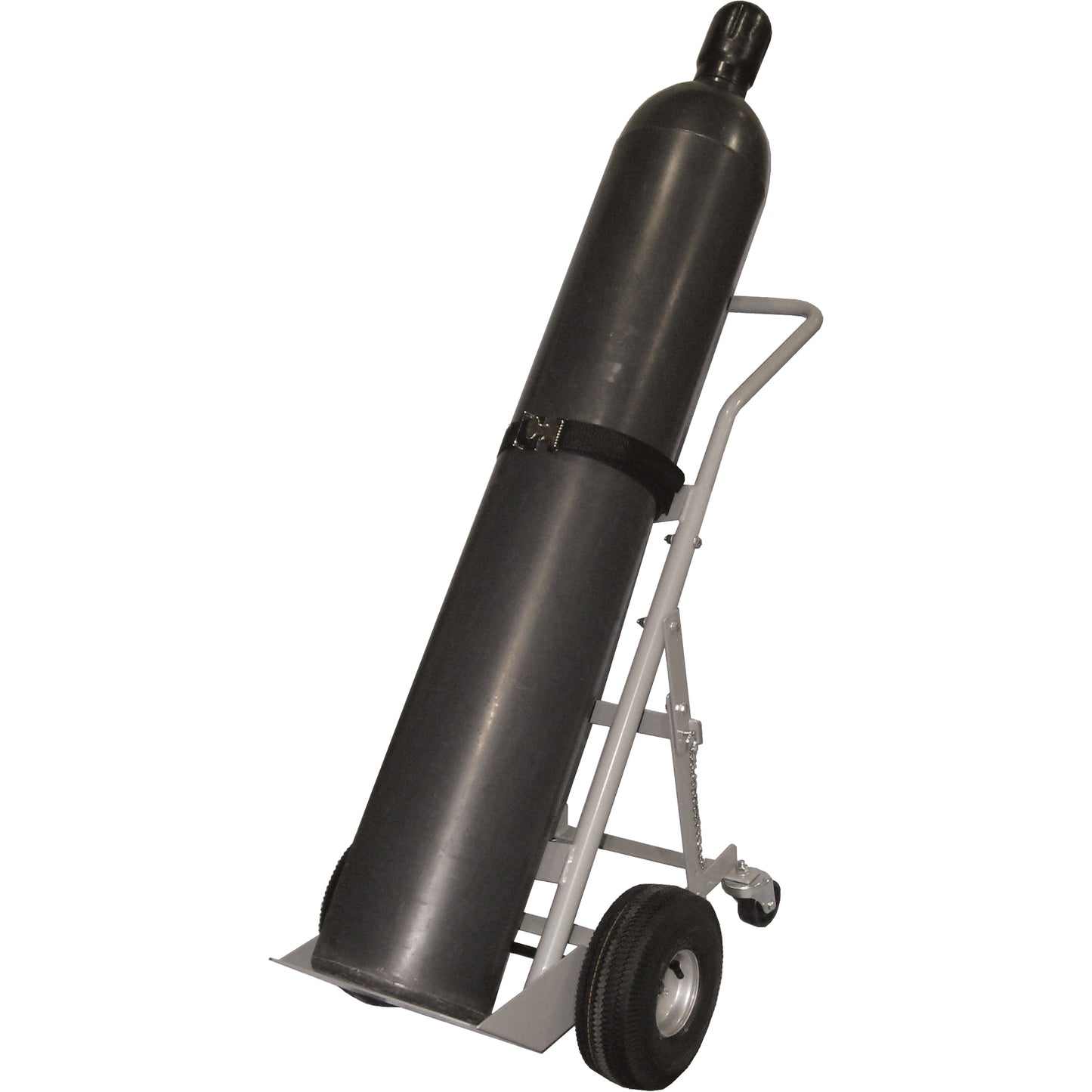 Four-Wheel Cylinder Hand Trucks, Pneumatic Wheels, 10" W x 8" L Base, 1000 lbs.