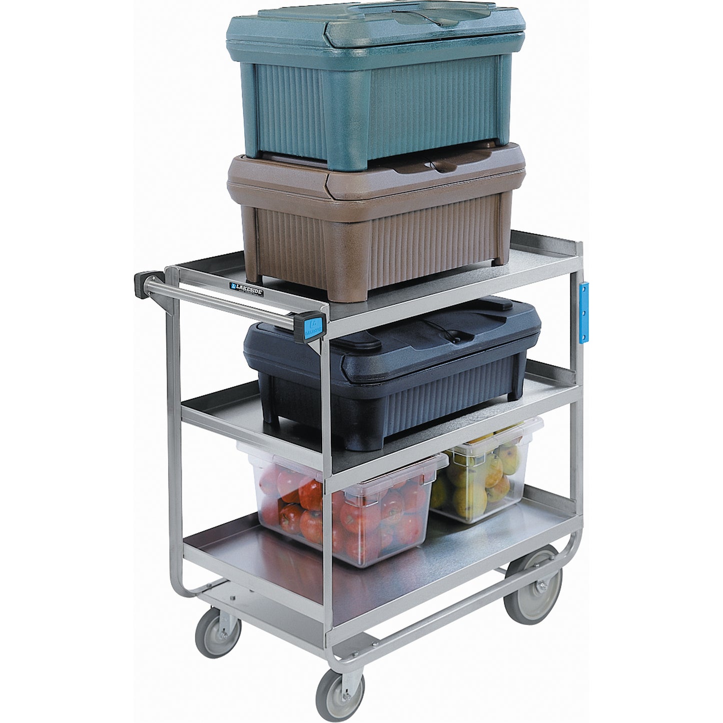 Heavy-Duty U Frame Carts, 3 Tiers, 23" W x 37-1/8 H x 38-5/8" D, 700 lbs. Capacity