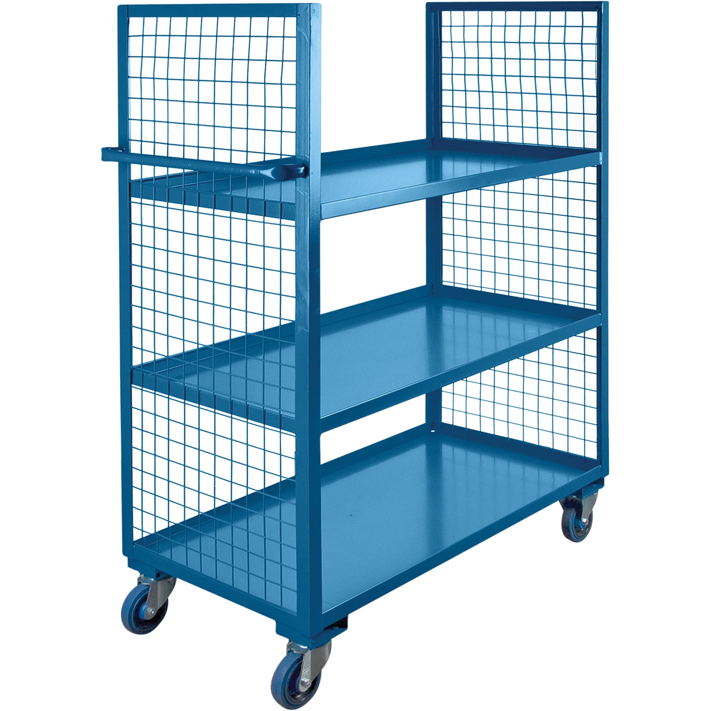 Wire Mesh Utility Cart, Steel, 24" x 63" x 39", 2400 lbs. Capacity