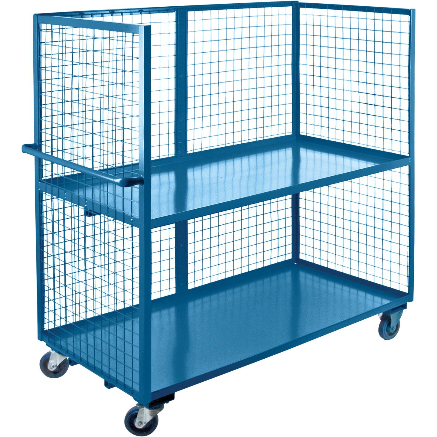 Wire Mesh Utility Cart, Steel, 30" x 63" x 51", 1200 lbs. Capacity