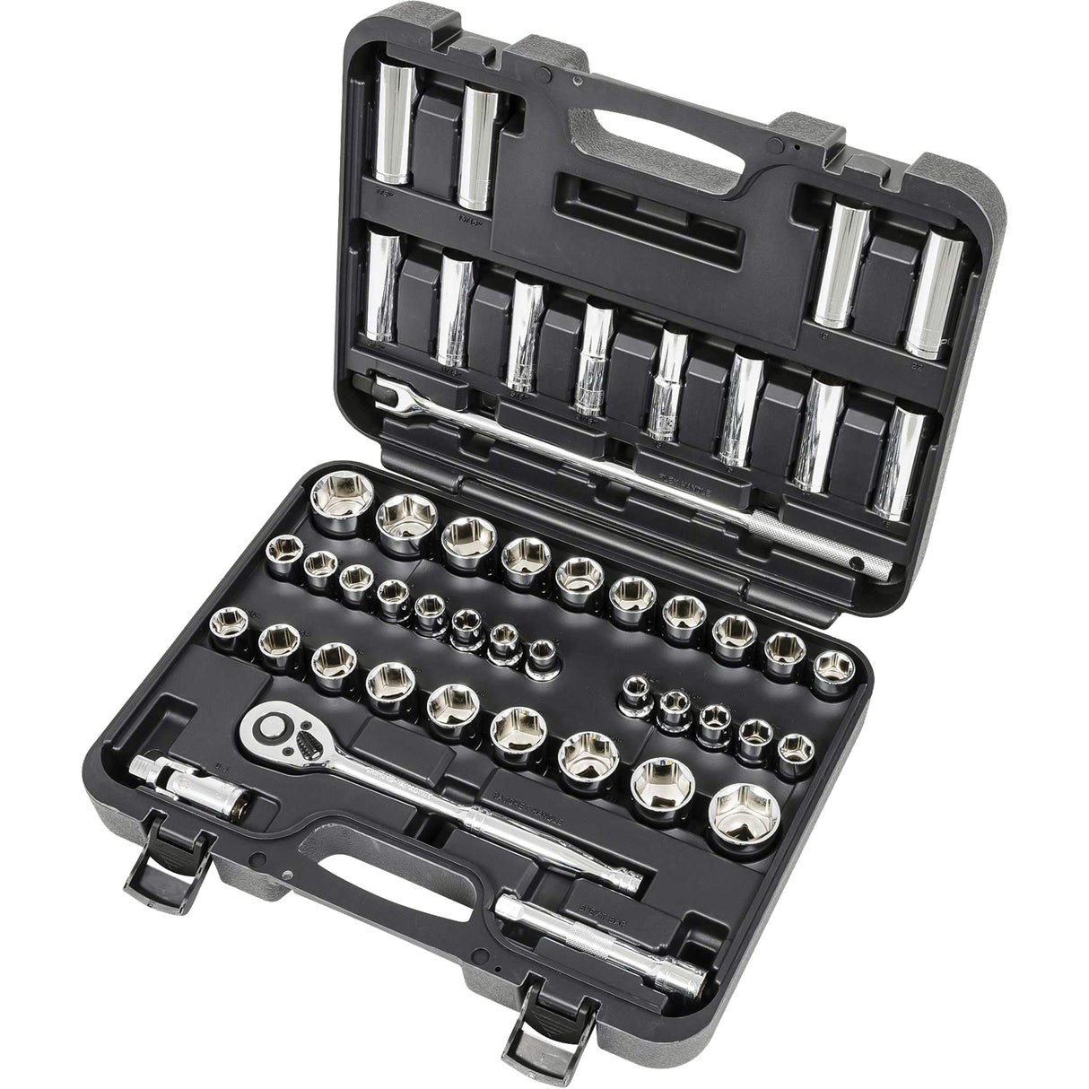 ISK-1249SM SAE/Metric Socket Set, 49 Pcs, 1/2" Drive Size, Deep