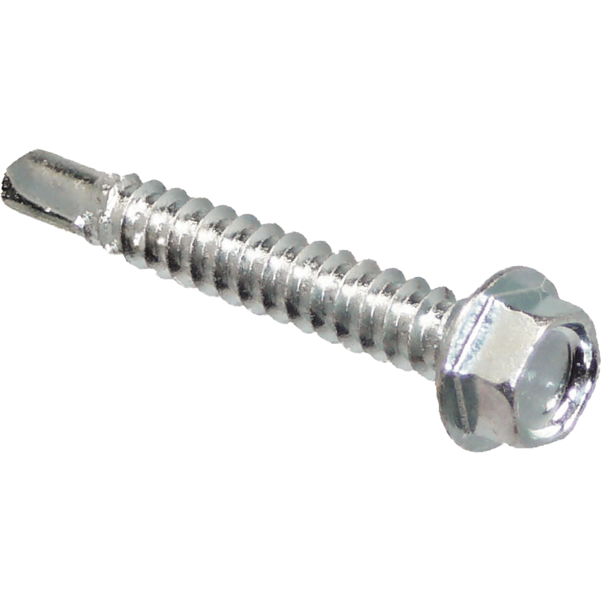 Self Drill Hex Washer, 1" x 10" L, Zinc Plated