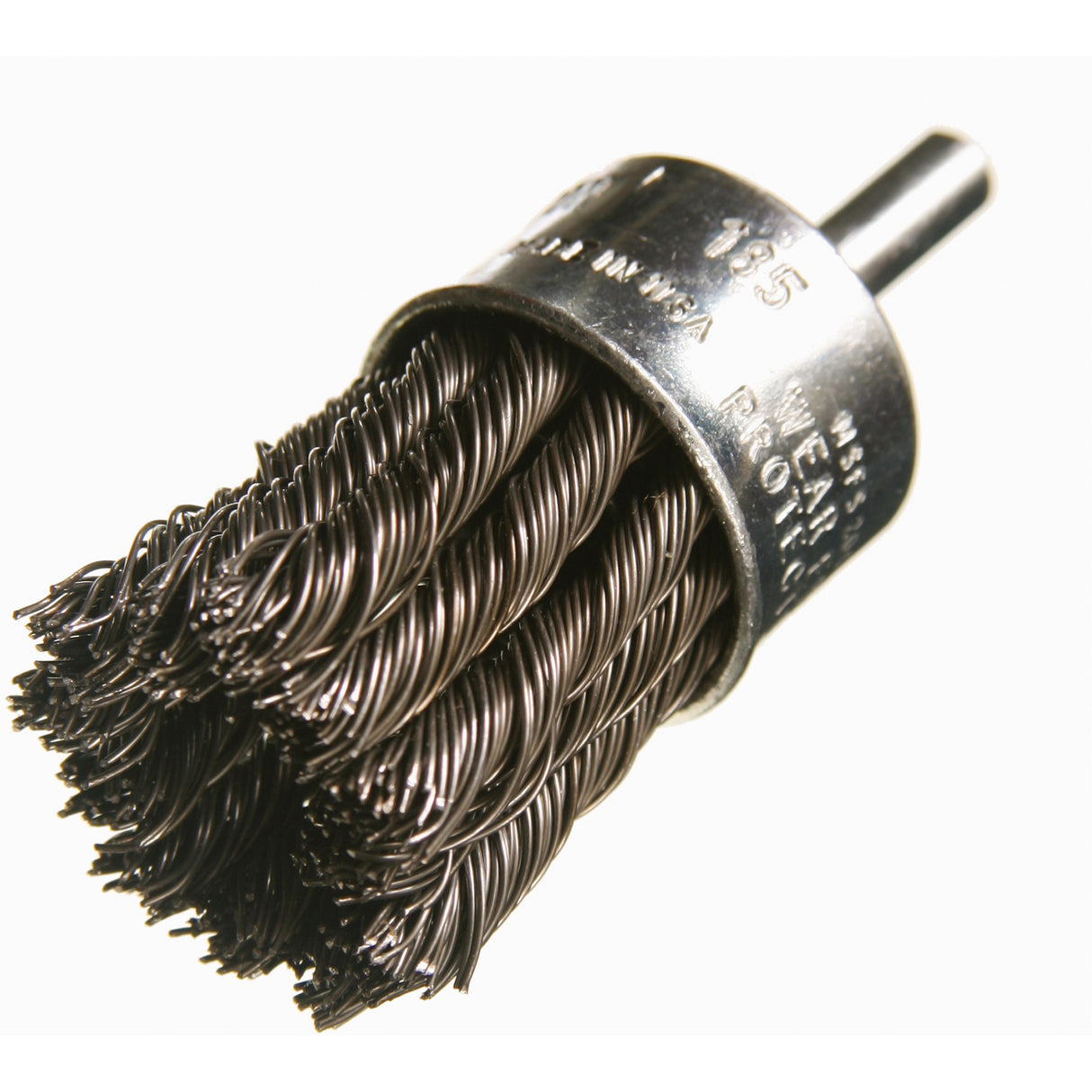 Knotted Wire End Brushes, 1" Dia., 0.012" Wire Dia., 1/4" Shank