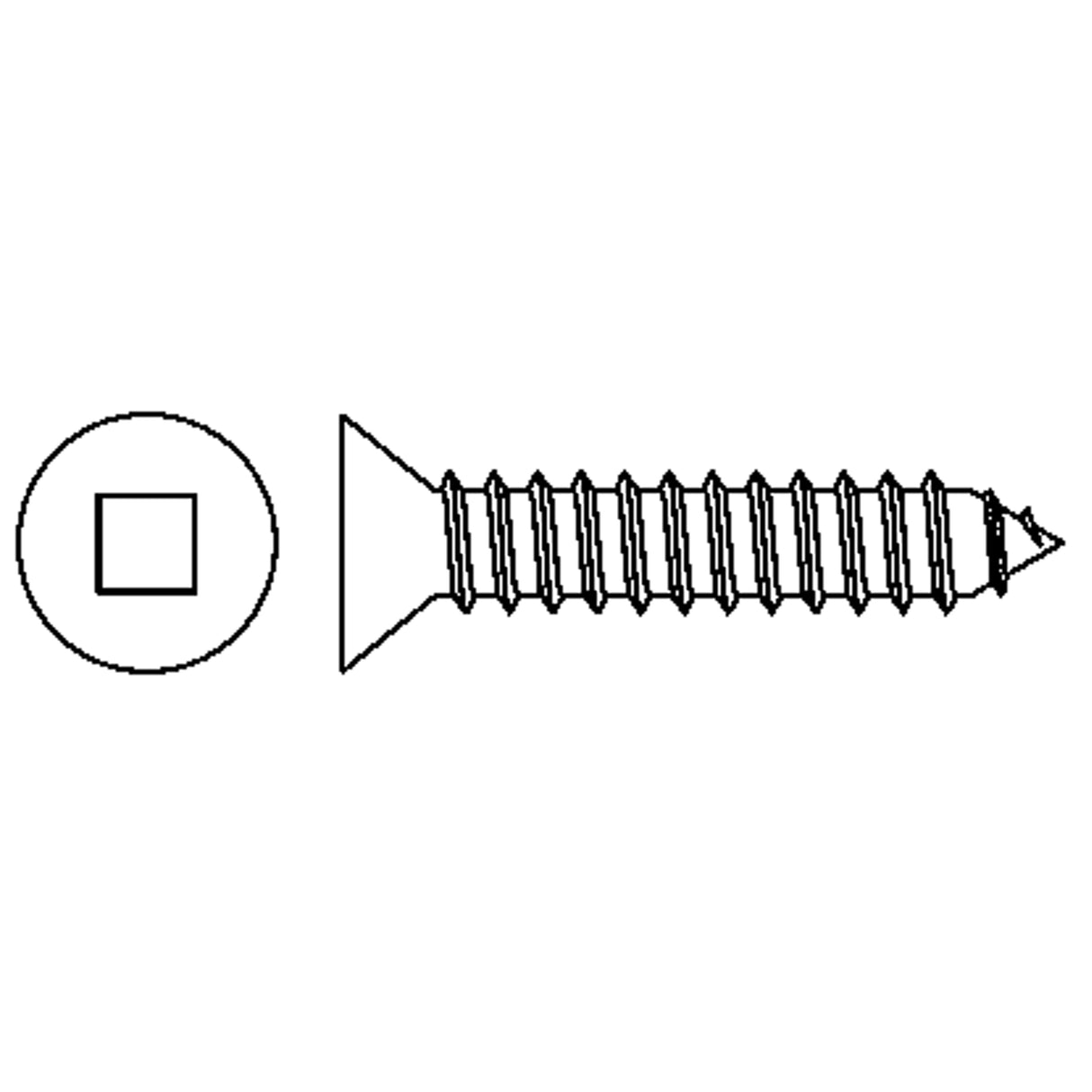 Tapping Flat Head Screws, #8 x 5/8" L, Zinc Plated