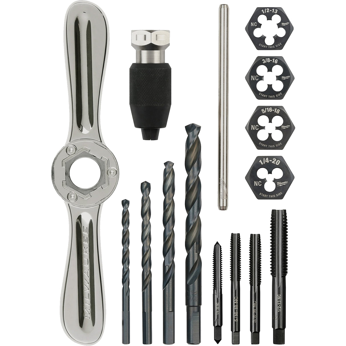 Tap and Die Set with Hex-Lok™ 2-in-1 Handle, 15 Pieces