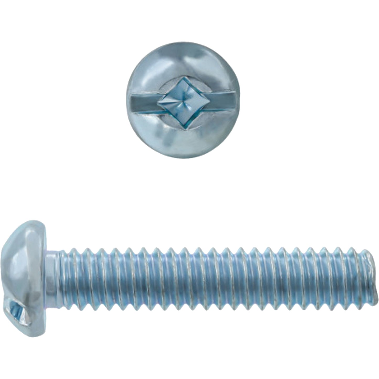 Round Square/Slot HD Machine Screws, #6 x 3" L, Zinc Plated
