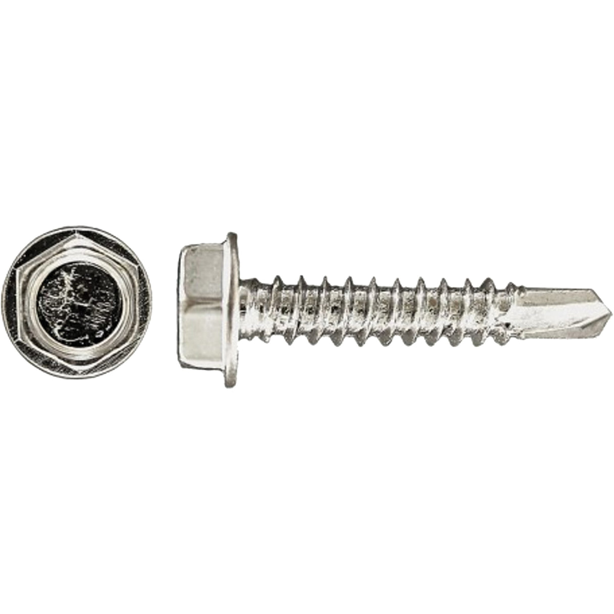 100-Piece Drill-X® Hex HD Tapping Screws, #12 Dia., 1-1/4" L, Zinc Plated