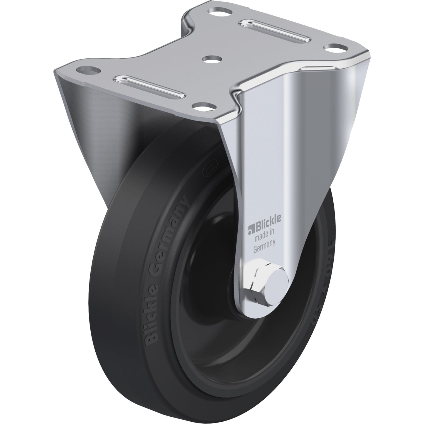 Caster, Rigid, 6-5/16" (160.3375 mm), Hard Rubber, 880 lbs. (400 kg.)