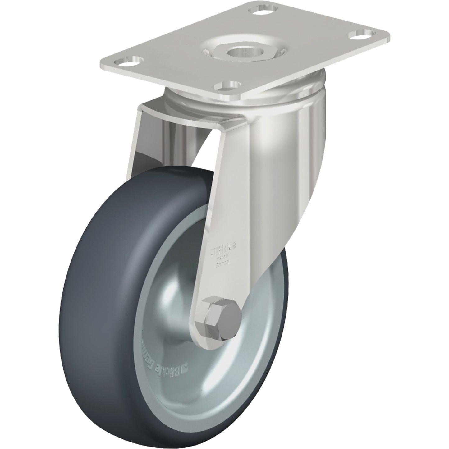 Caster, Swivel, 4" (101.6 mm), Thermoplastic Rubber-Elastomer, 240 lbs. (108 kg.)