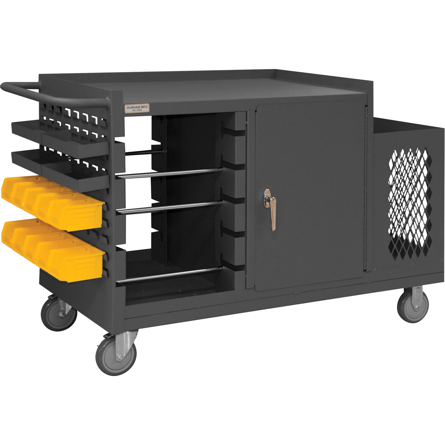 Mobile Wire Spool and Maintenance Cart, Steel, 5 Rod, 54-1/16" W x 35" H x 24" D, 1200 lbs. Capacity