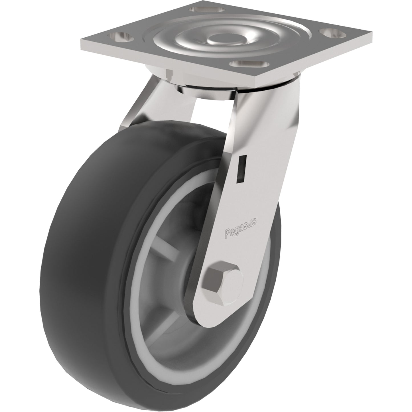21 Series Medium-Duty Caster, Rigid, 5" (127 mm), Polypropylene, 650 lbs. (294 kg.)