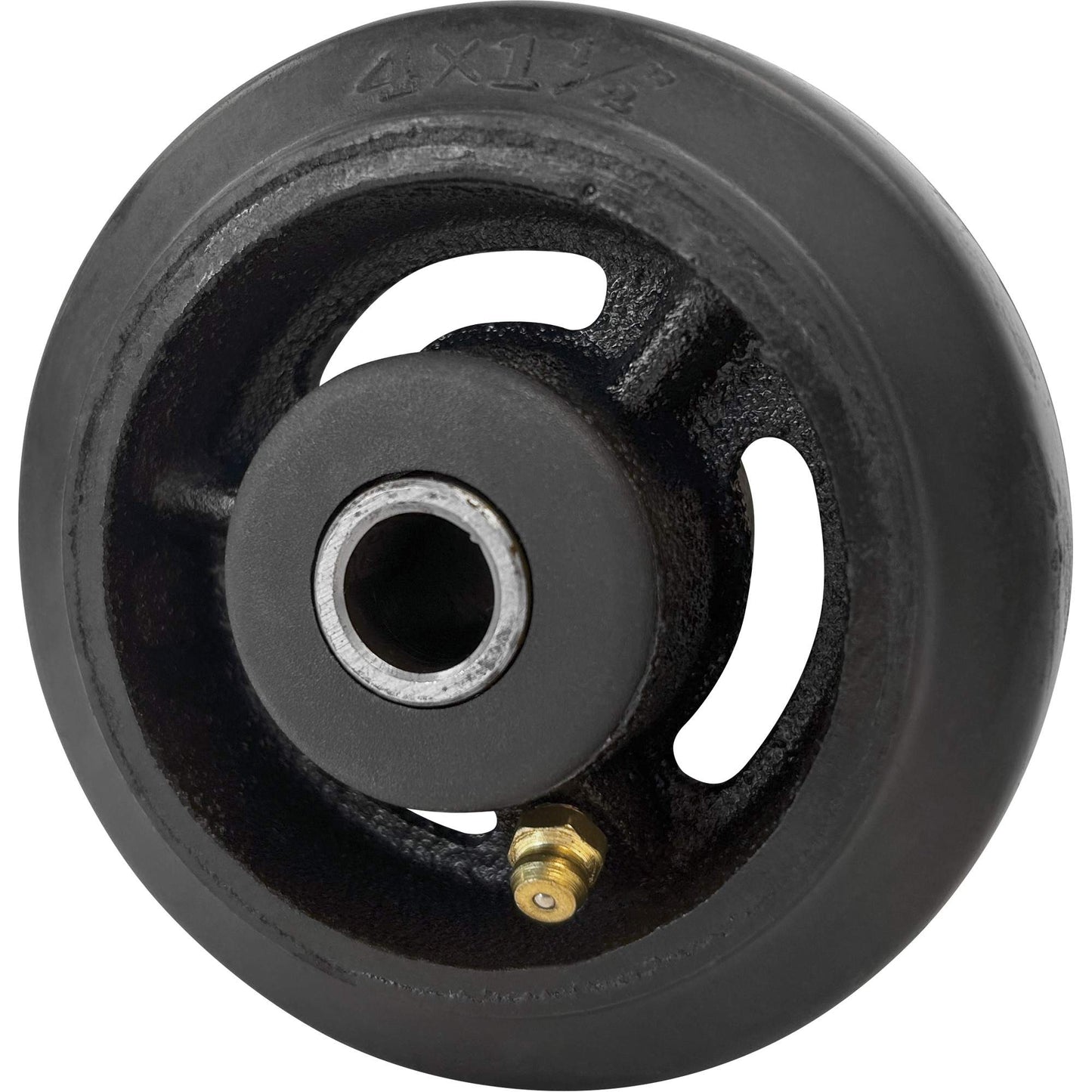 Mold-On Rubber Wheel, 4" (102 mm) Dia. x 1-1/2" (38 mm) W, 350 lbs. (158 kg.) Capacity