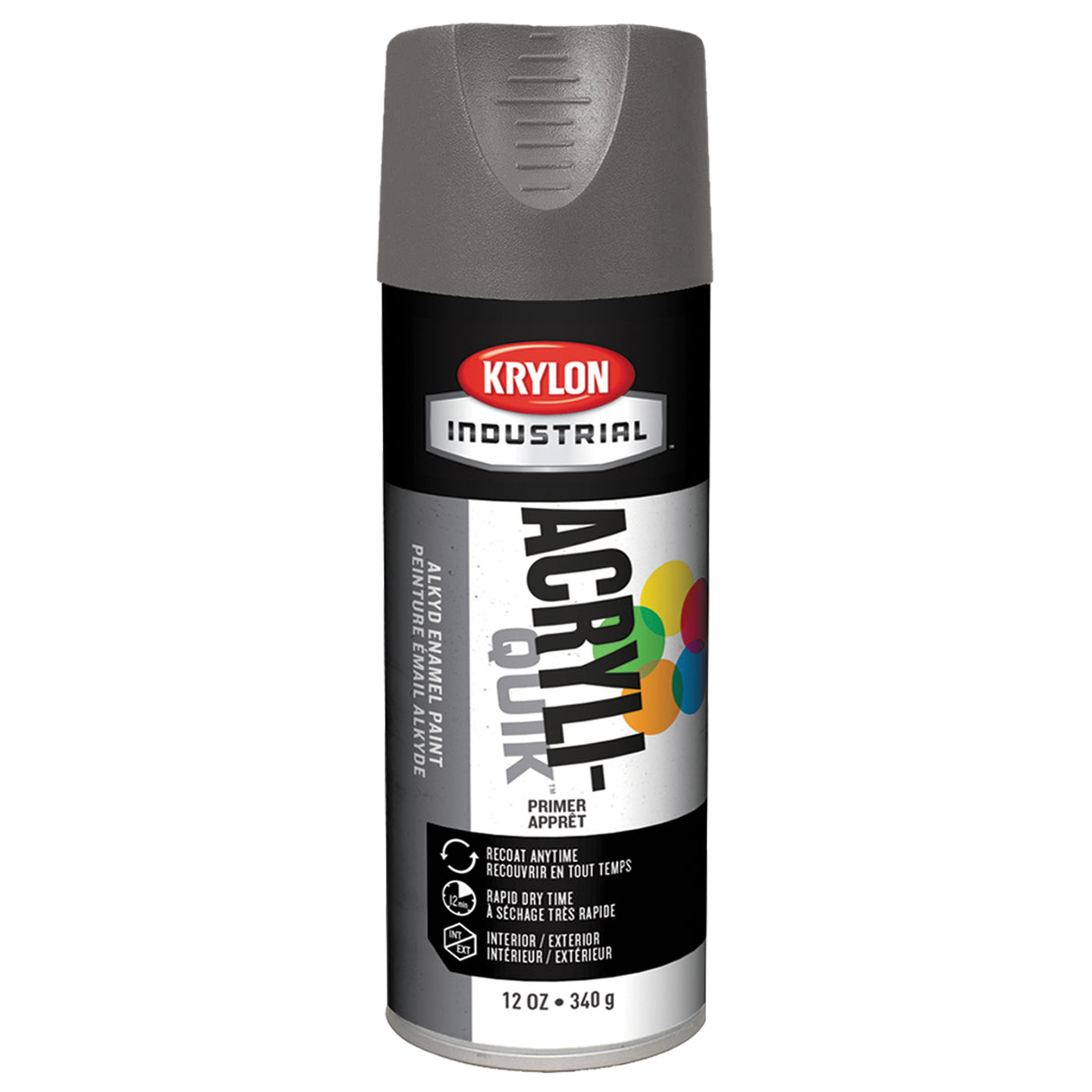 Acryli-Quik™ Acrylic Lacquer, Grey, Very Flat, 12 oz., Aerosol Can