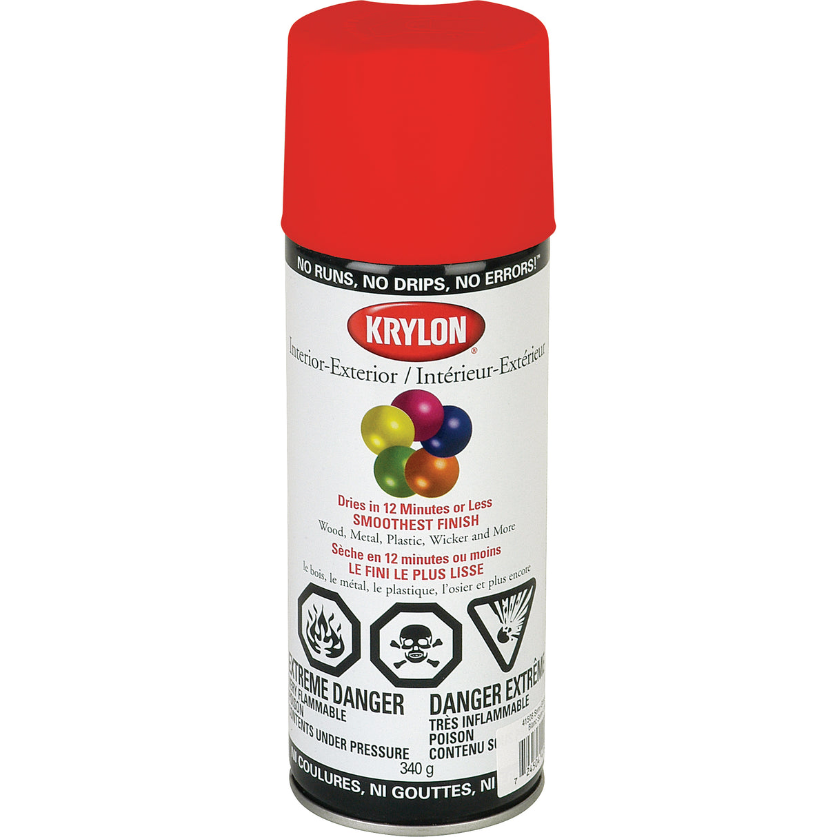 Acryli-Quik™ Acrylic Lacquer, Banner Red, Gloss, 12 oz., Aerosol Can