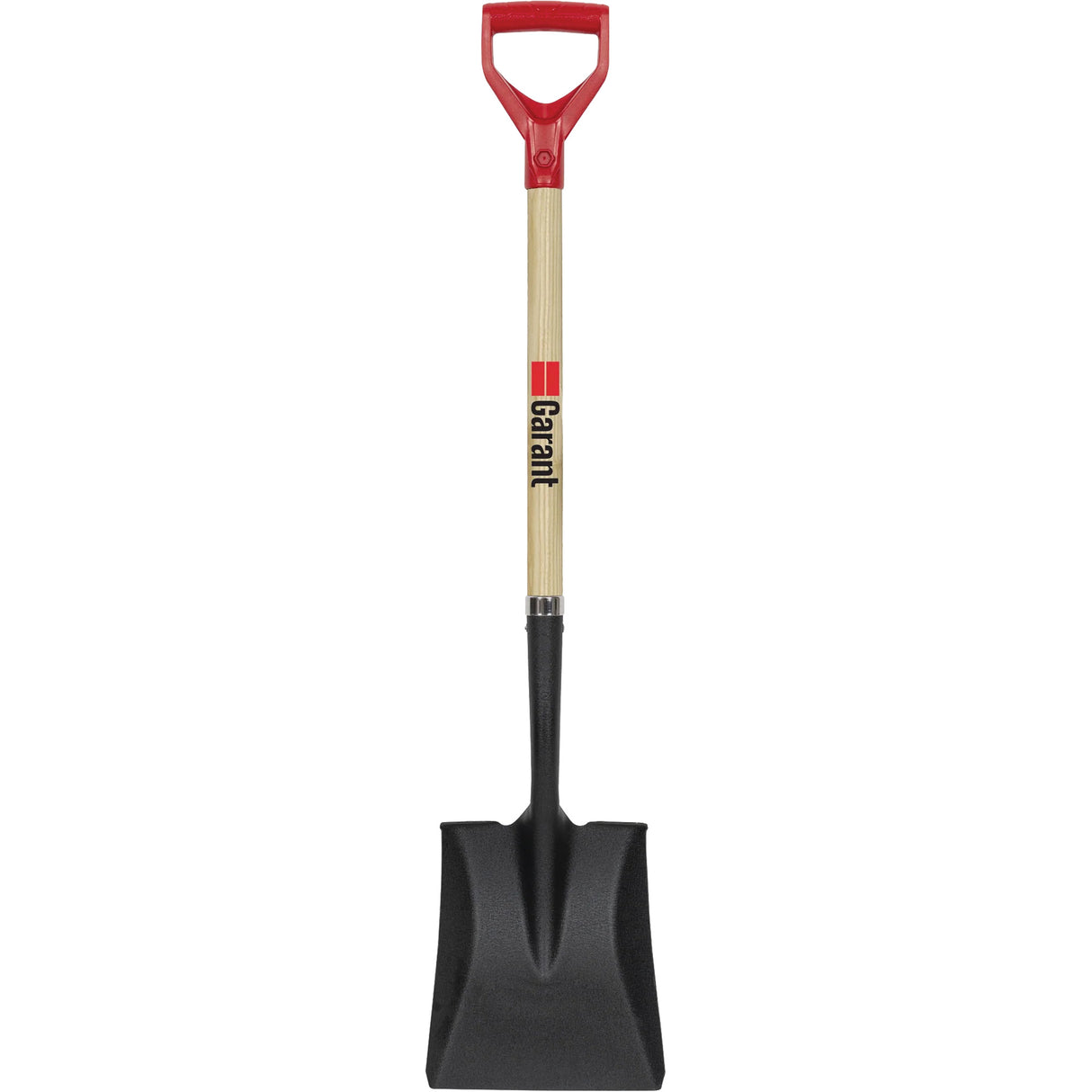 Square Point Shovel, Wood, Tempered Steel Blade, D-Grip Handle, 43-1/2" Long