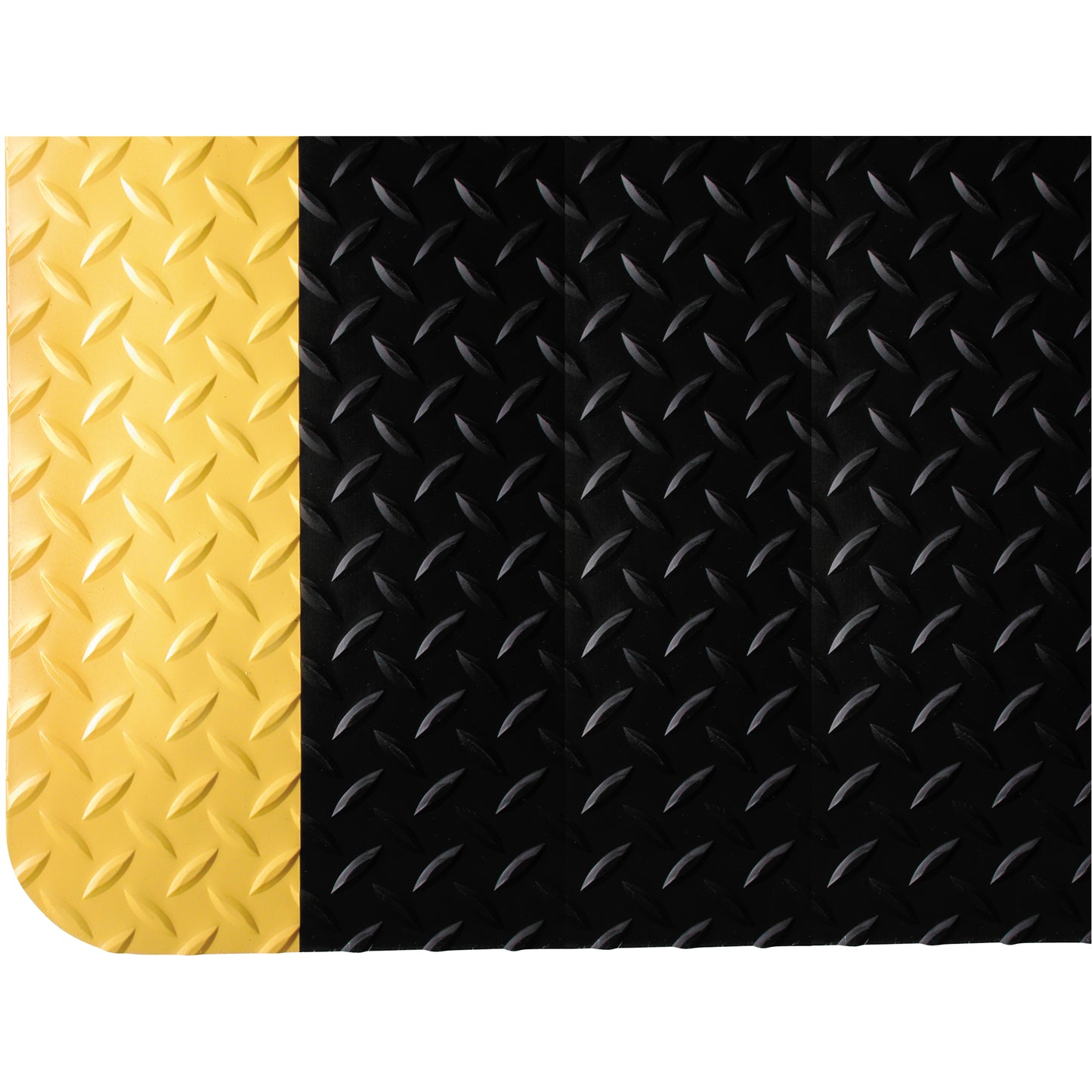 Wearwell SpongeCote® No. 415 Mats, Diamond, 4' x 75' x 9/16", Black/Yellow, PVC