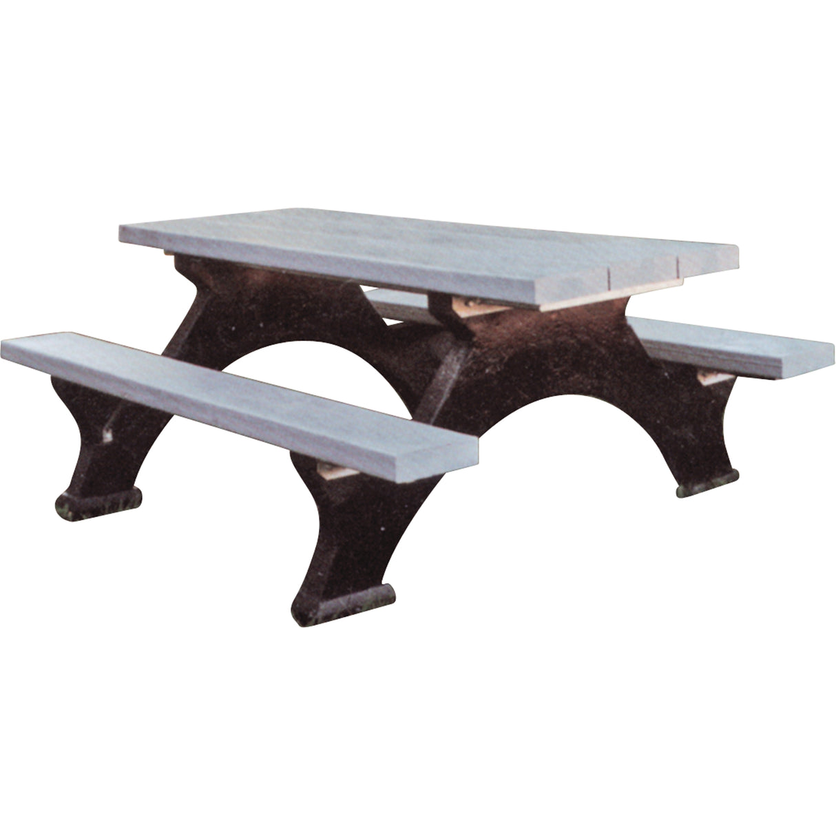 Recycled Plastic Picnic Tables, 6' L x 62-1/4" W, Grey