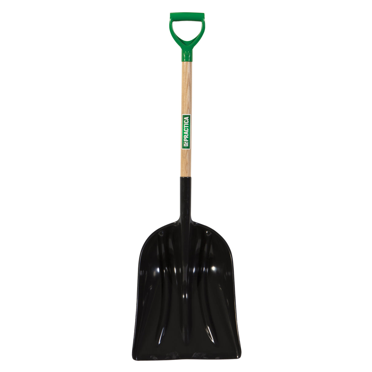 Grain & Coal Scoop Shovel, Wood, Polypropylene Blade, D-Grip Handle, 30-1/4" Length