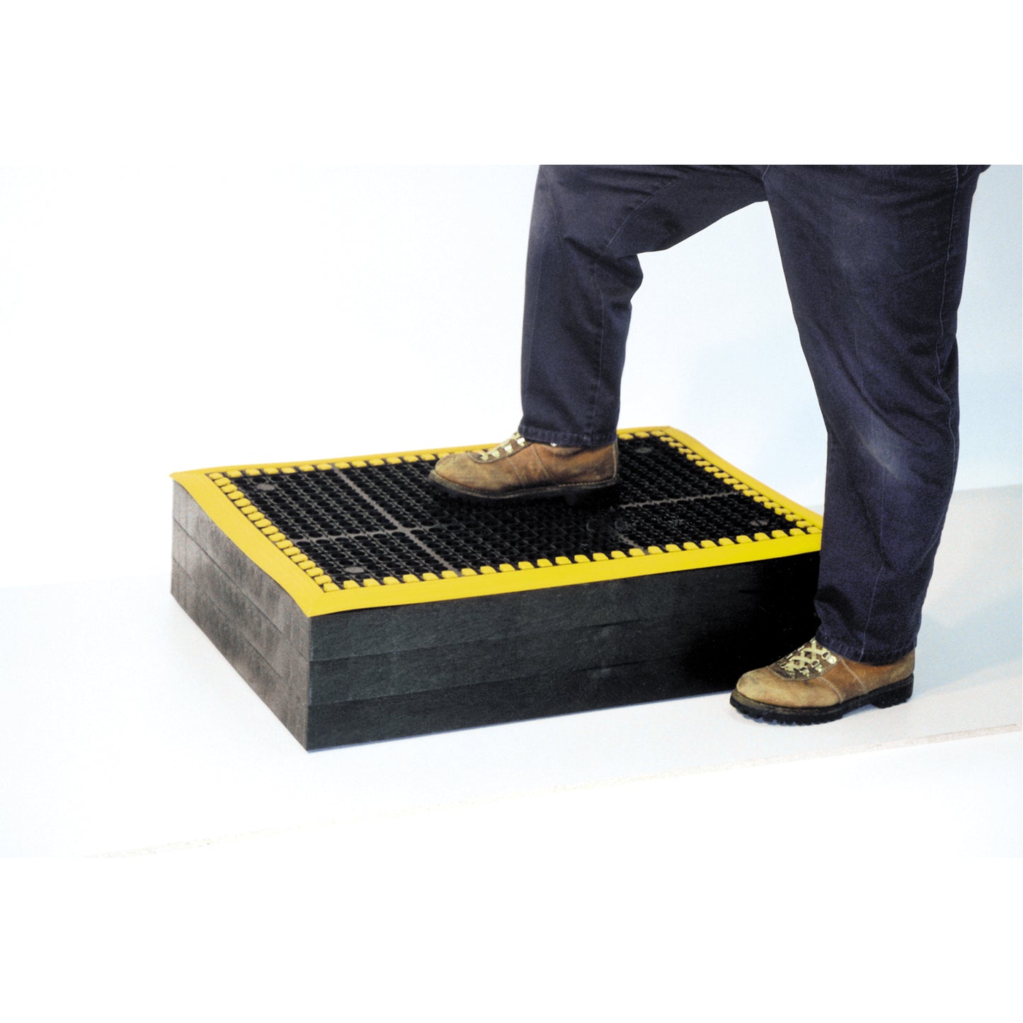 Add-A-Level® Work Platform Mats, Slotted, 3' x 8' x 7/8", Black, Rubber