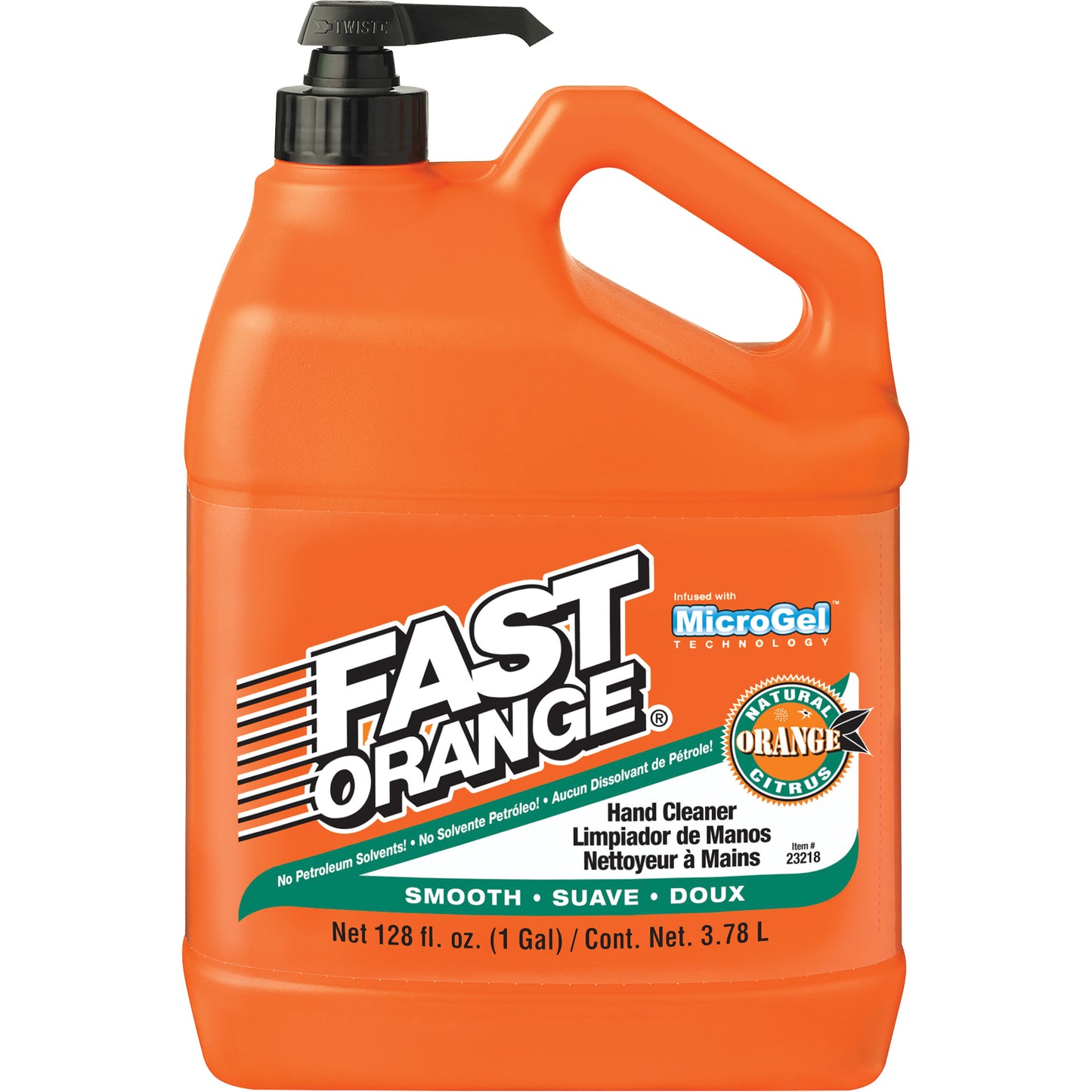 Hand Cleaner, Lotion, 3.78 L, Pump Bottle, Orange