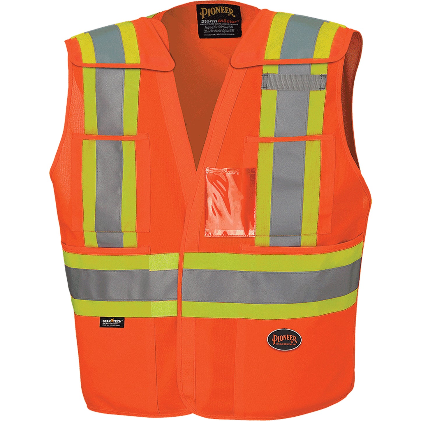 Pioneer 6930 Drop Shoulder Tear-Away Safety Vest, High Visibility Orange, Medium/Small, Polyester