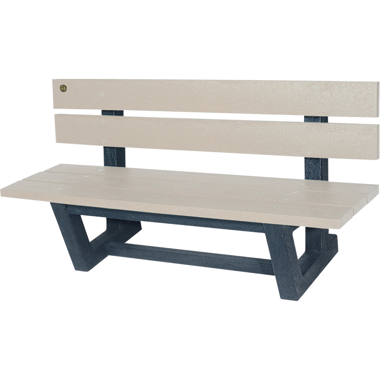Outdoor Park Benches, Recycled Plastic, 72" L x 23-3/16" W x 29-13/16" H, Sand