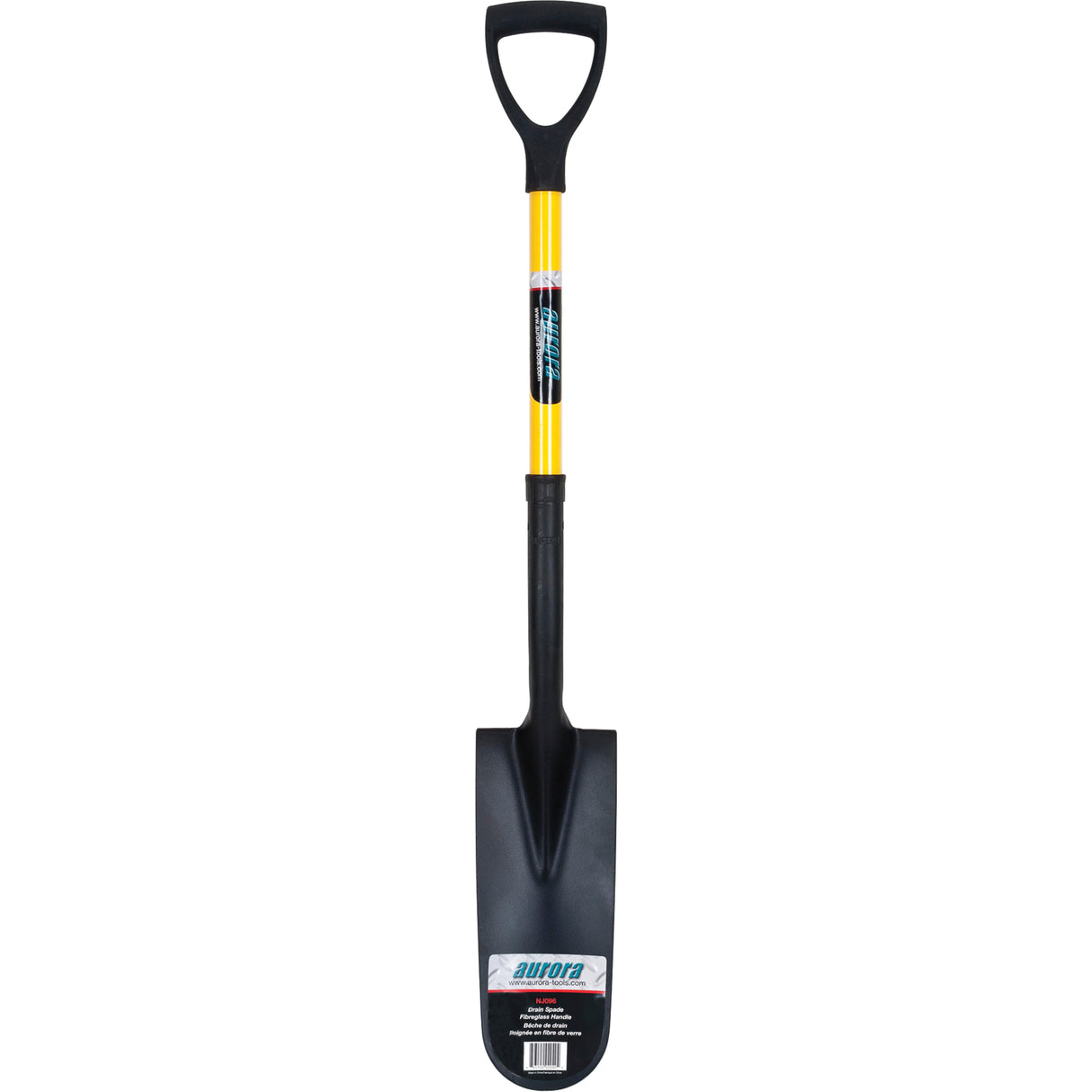 Drain Spade Shovels, Tempered Steel, 16" x 6" Blade, 28-1/2" L, D-Grip Handle