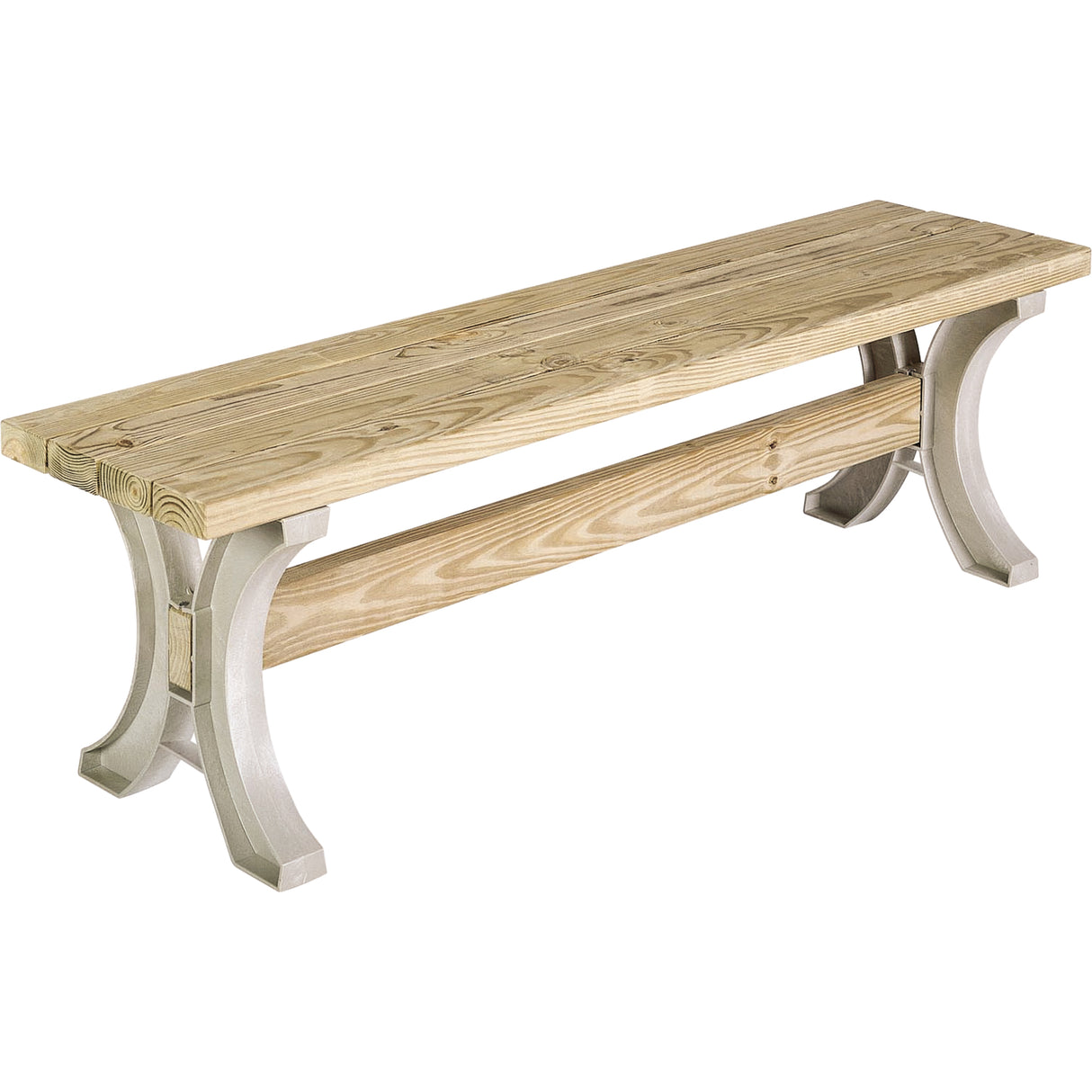 Basics® Picnic Table Bench, Plastic, 96" L x 15" W x 17" H, Sand