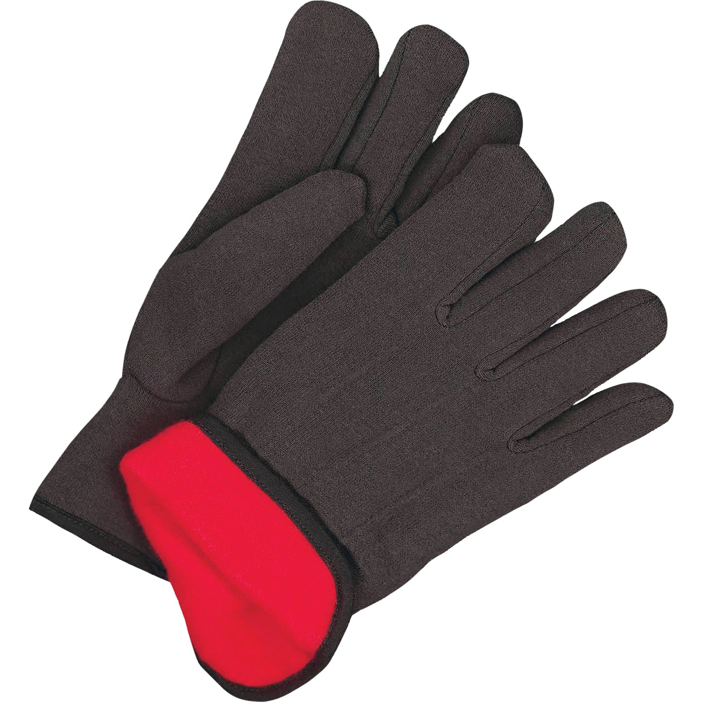Bob Dale Gloves Classic Jersey Gloves, One Size, Black, Red Fleece, Slip-On