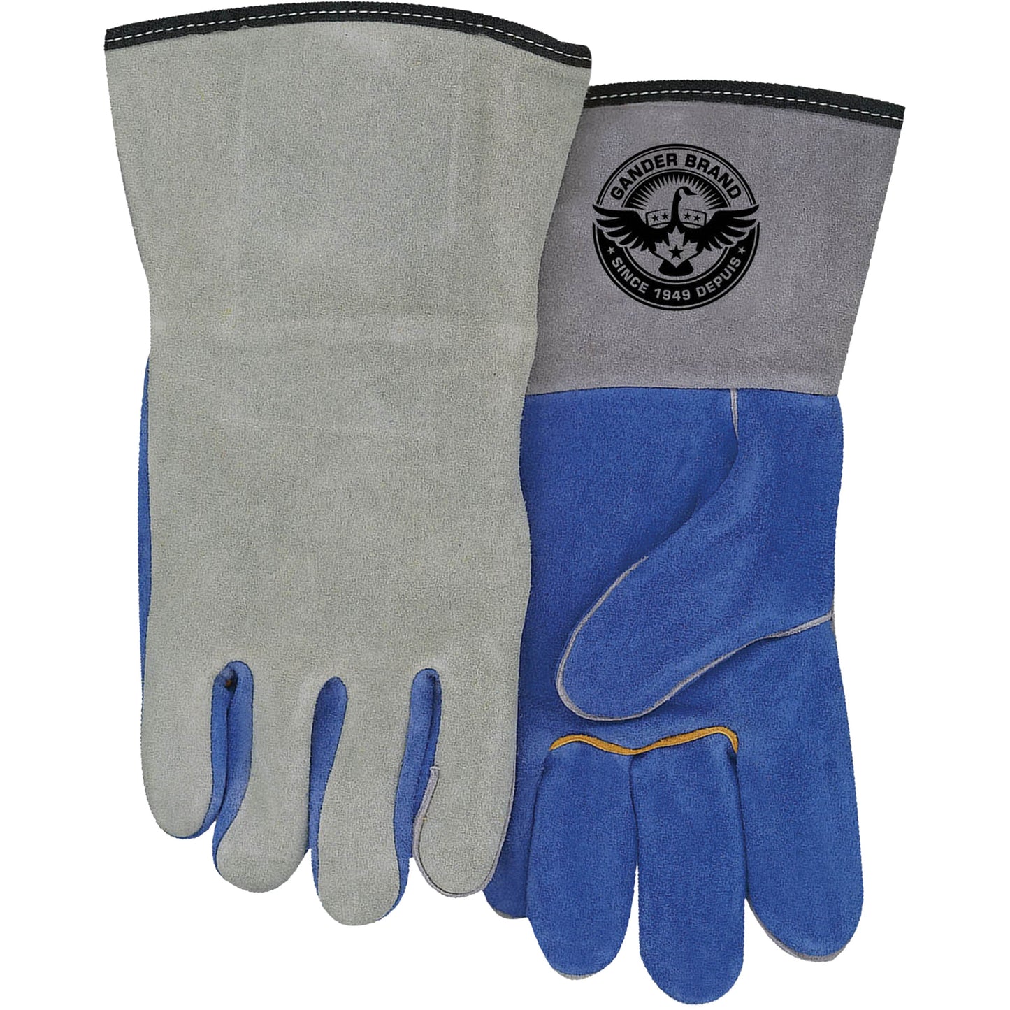 Bob Dale Gloves Welder Gloves with Gauntlet Cuffs, Split Cowhide, Size One Size
