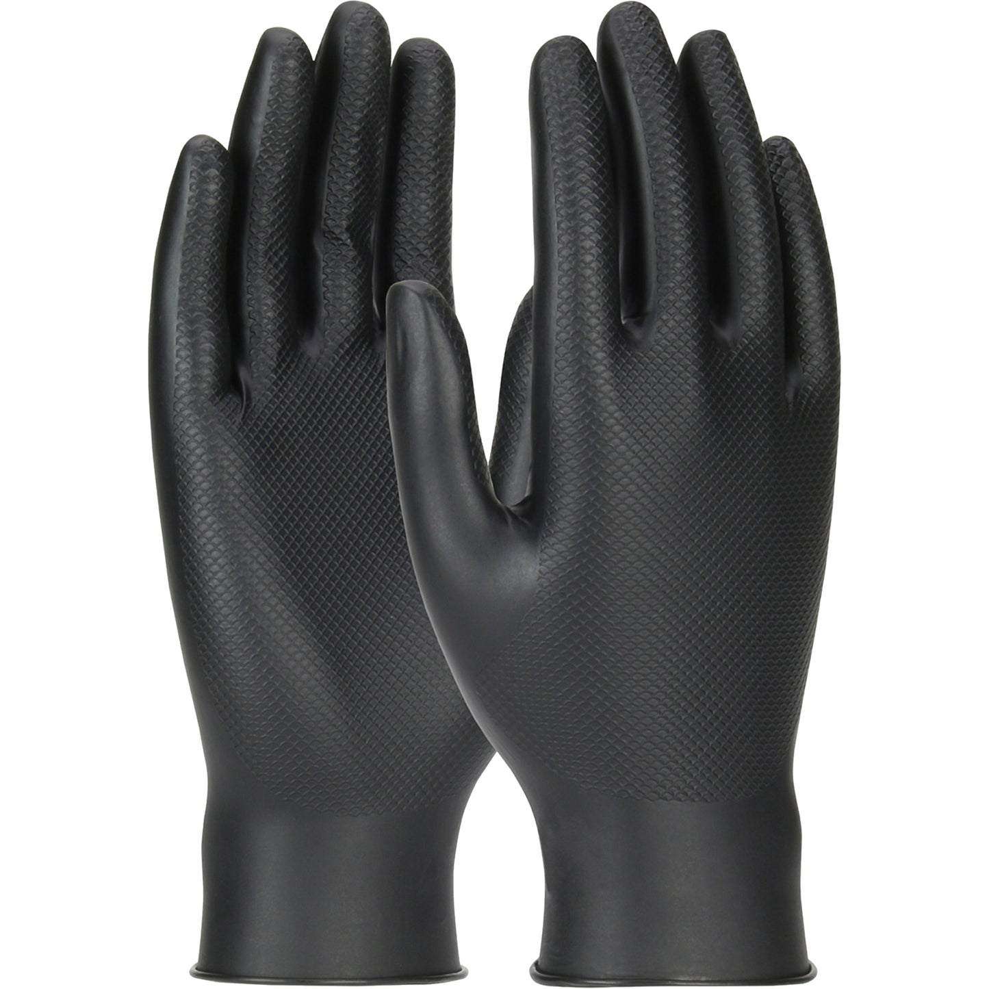Protective Industrial Products Grippaz™ Skins Ambidextrous Disposable Gloves, 2X-Large, Nitrile, 6-mil, Powder-Free, Black