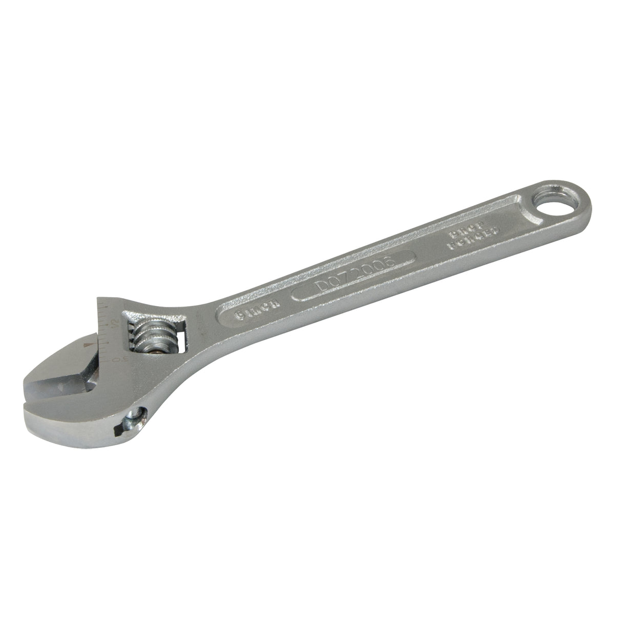 Adjustable Wrench, 8" L, 1" Max Width, Chrome