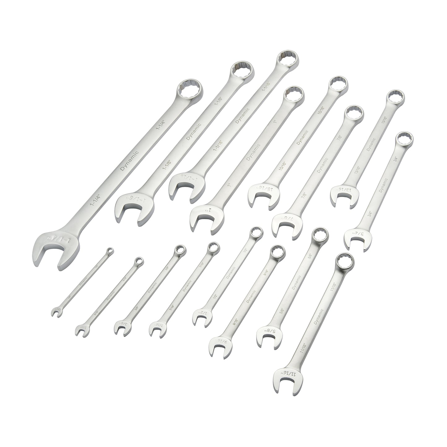 Wrench Set, Combination, 16 Pieces, Imperial