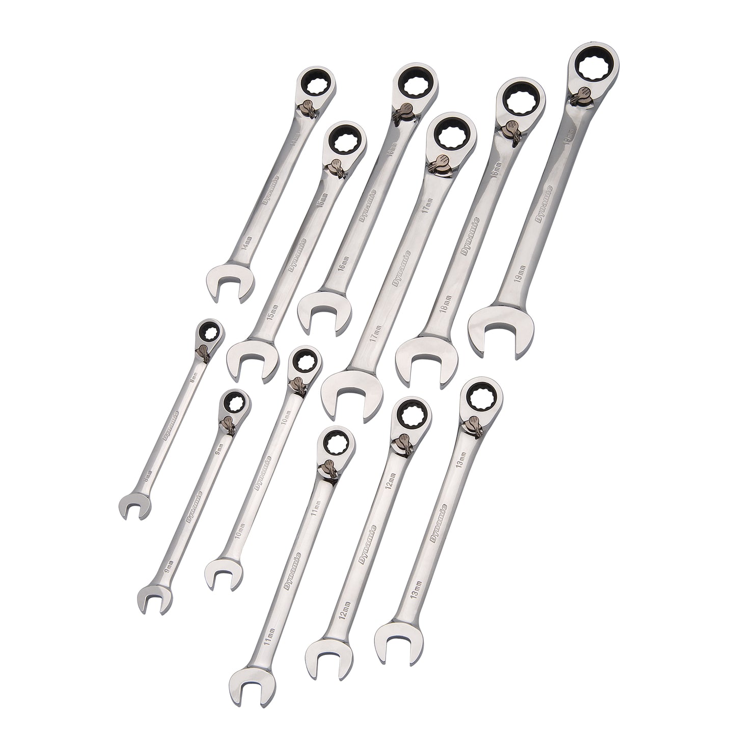 Reversible Wrench Set, Combination, 12 Pieces, Metric