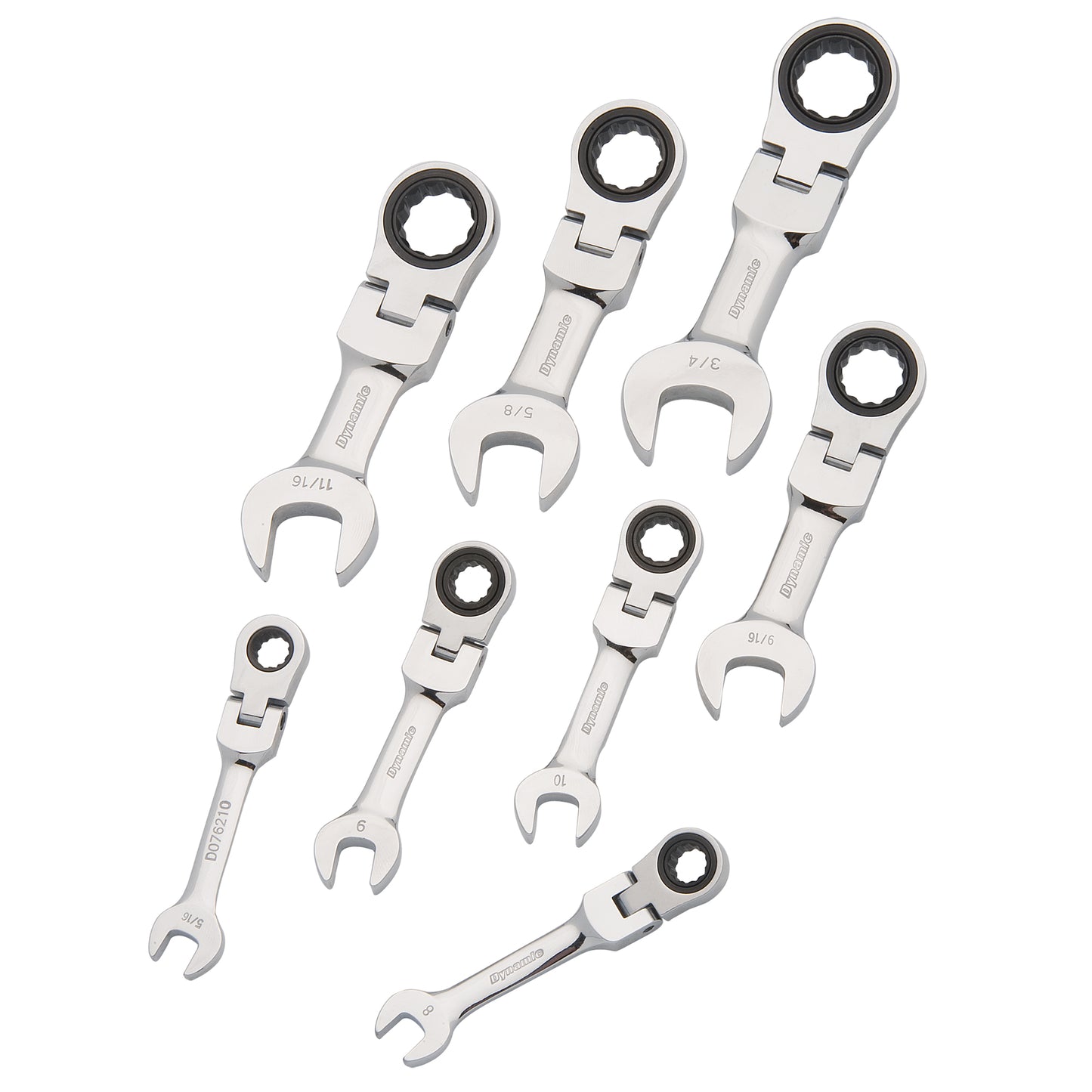 Stubby Wrench Set, Combination, 8 Pieces, Imperial
