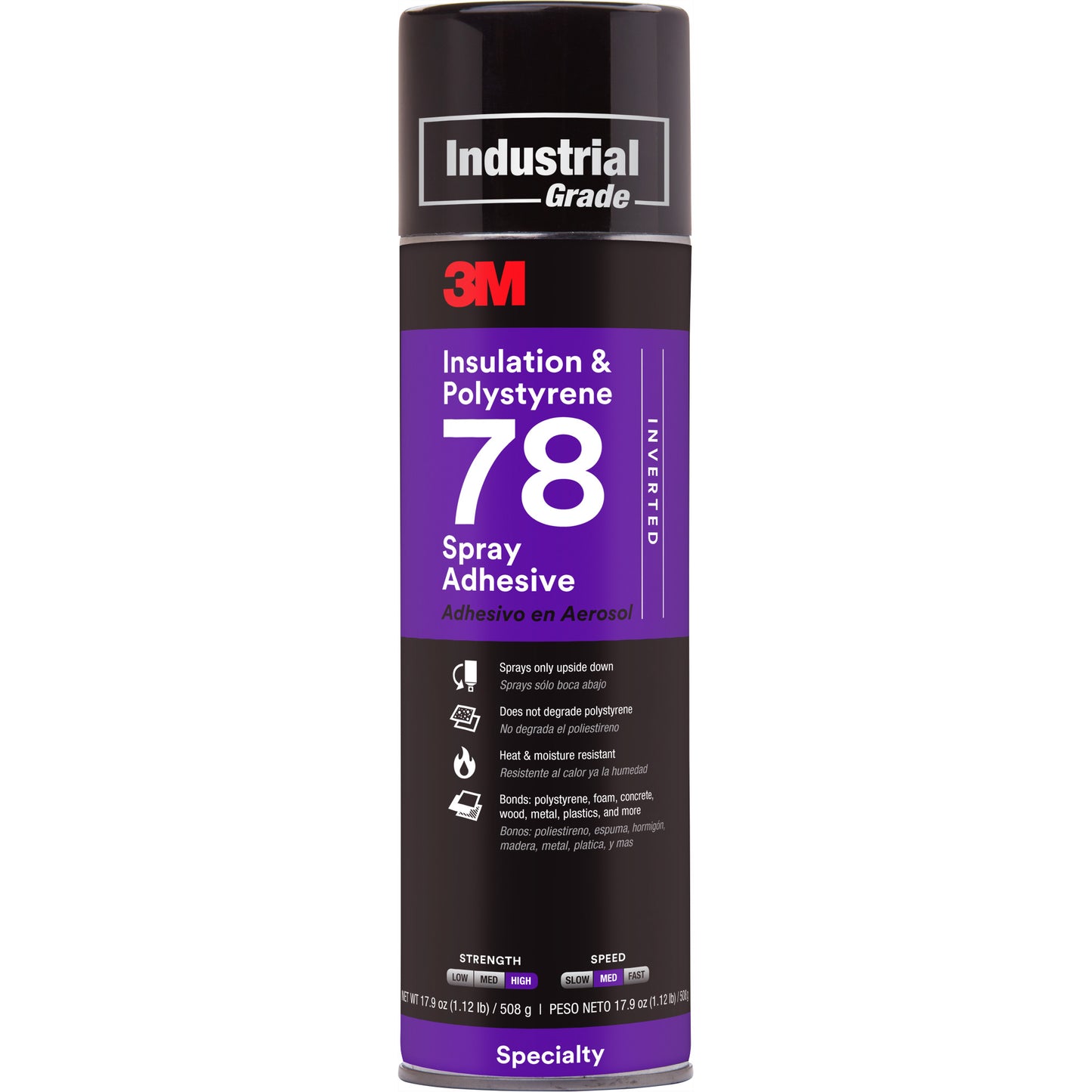 Polystyrene Foam Insulation 78 Spray Adhesive, 24 oz., Aerosol Can, Clear