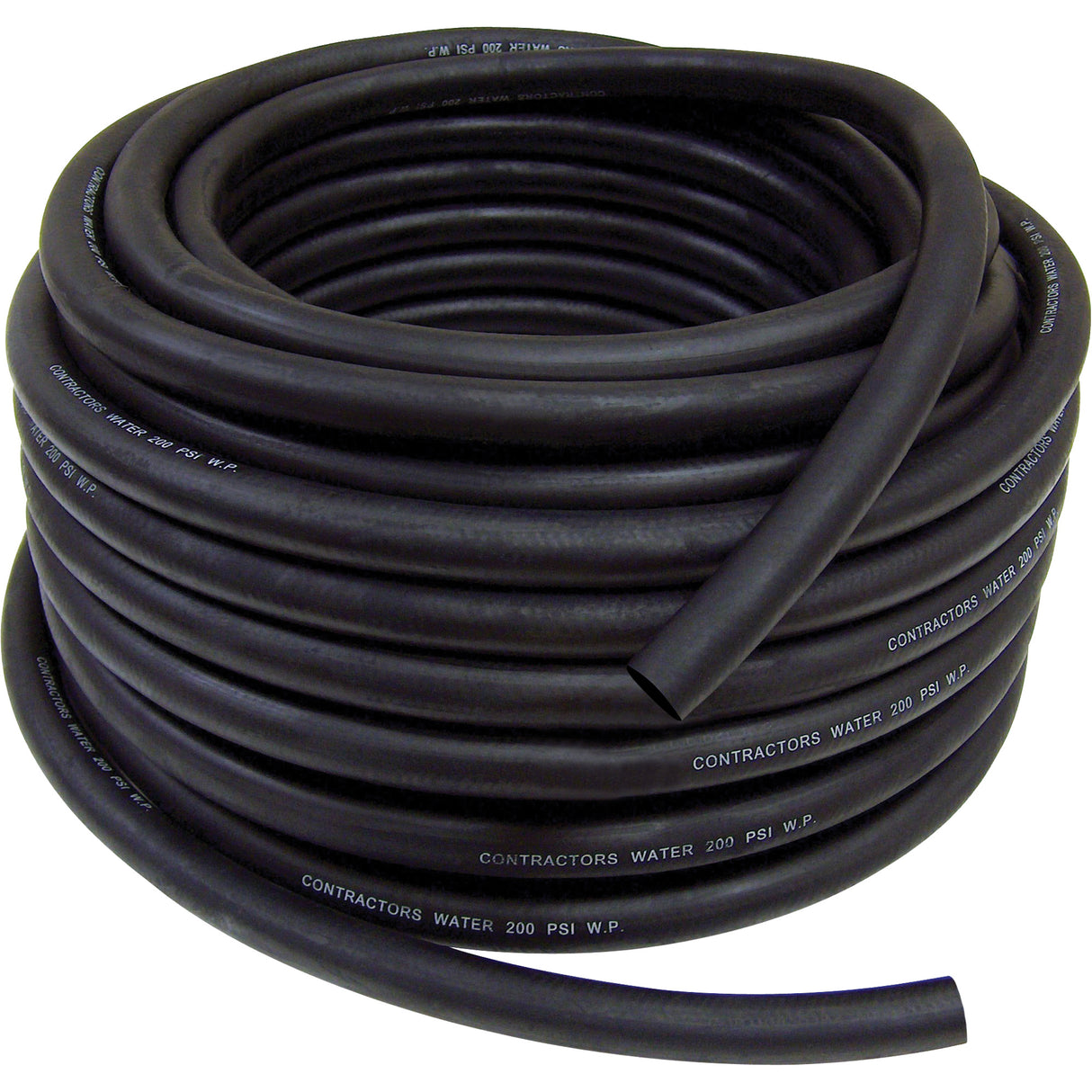 Contractor's Water Discharge Garden Hose, Rubber, 3/4" dia. x 50'