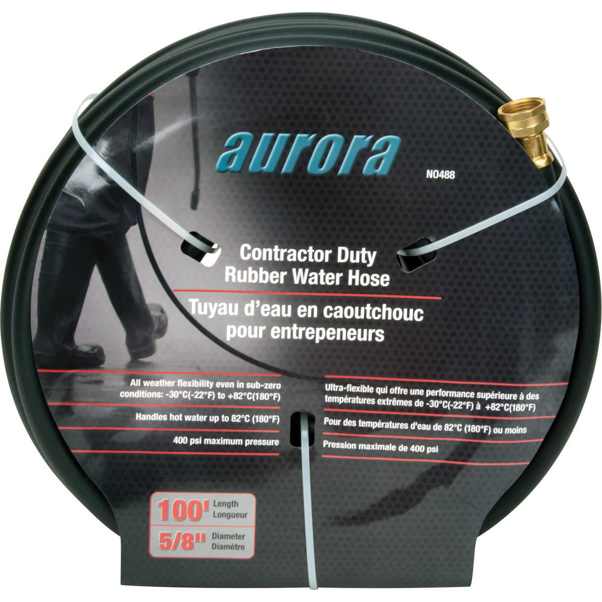 Contractor Duty Rubber Hose, Rubber, 5/8" dia. x 100'