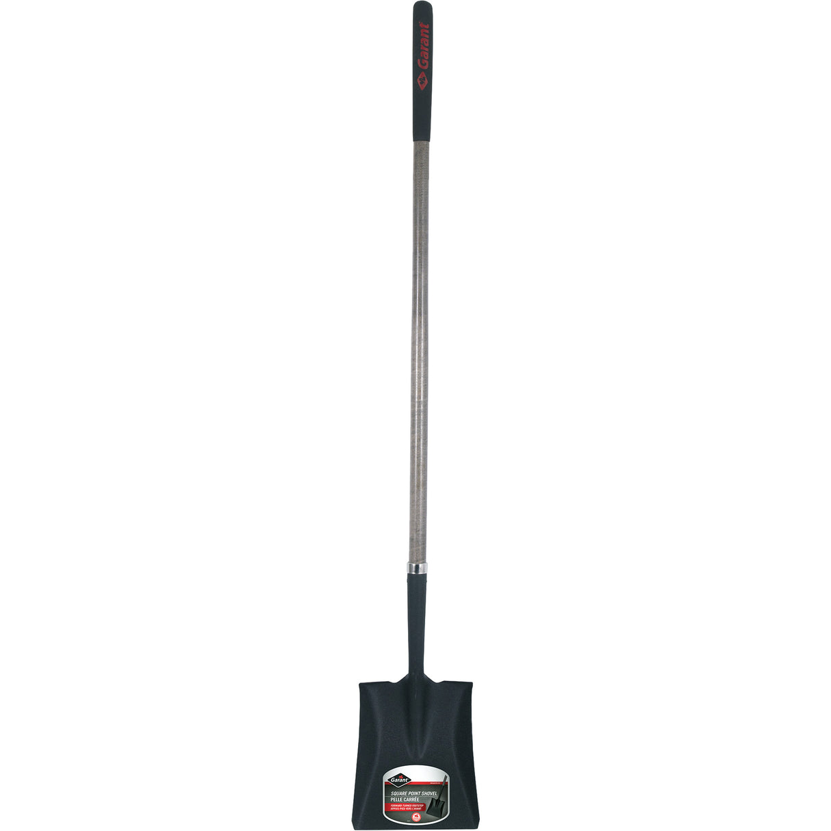 Square Point Shovel, Wood, Ergonomic Straight Handle, 62" Long