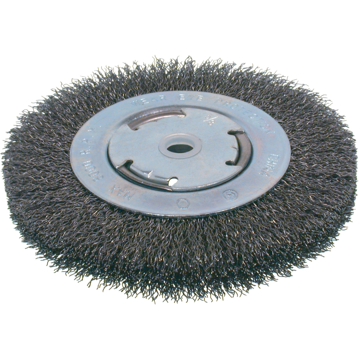 Economy Crimped Wire Wheel Brushes - Medium Face, 7" Dia., 0.014 Fill, 2" Arbor