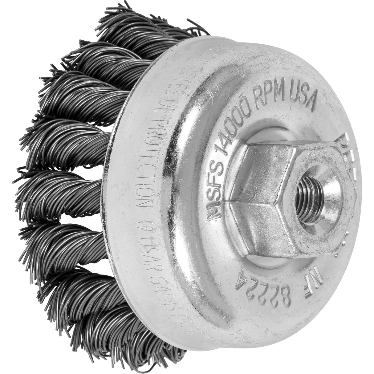 Knot Cup Brush, 2-3/4" Dia. x 5/8"-11 Arbor