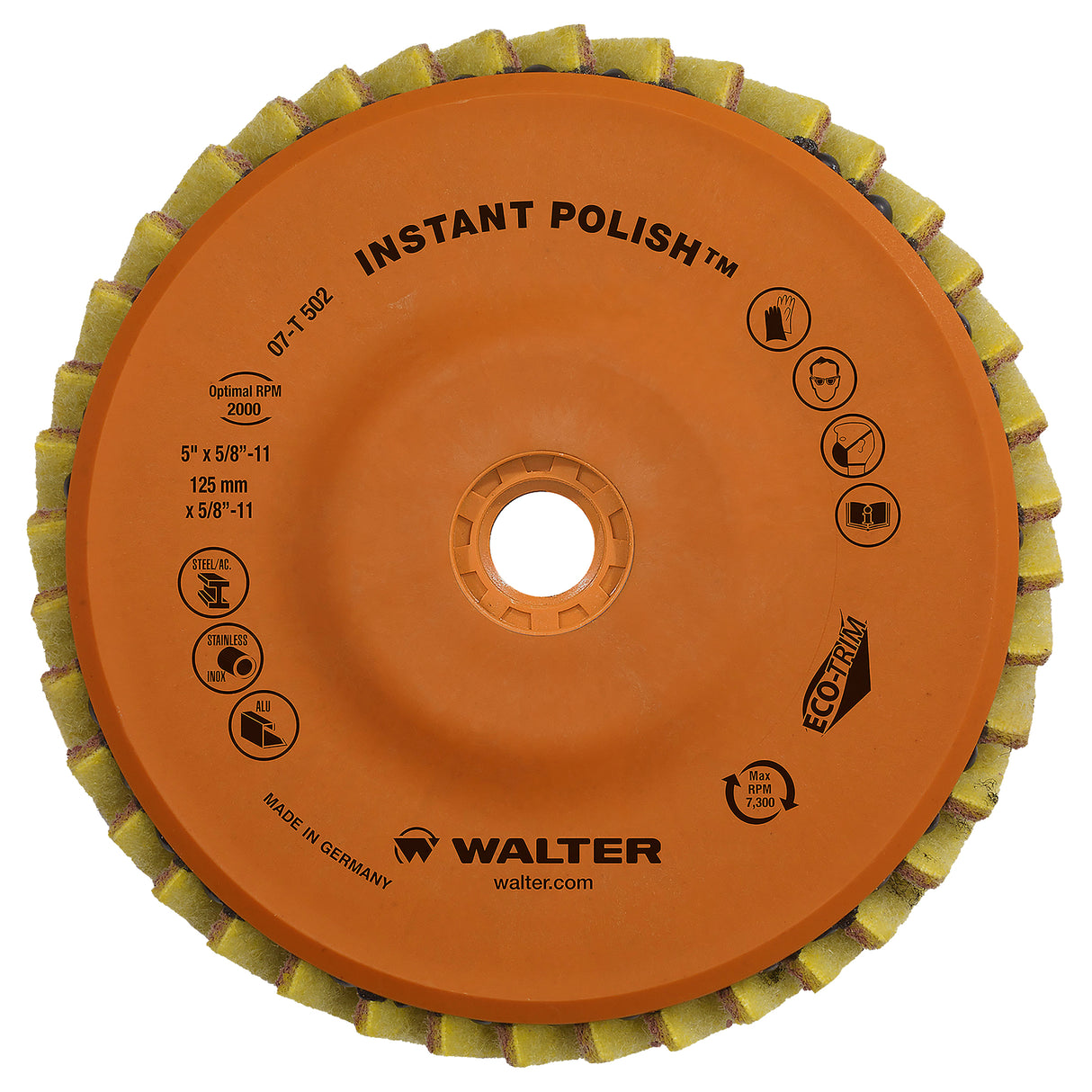 Instant Polish™ Flap Disc, 5" x 5/8"-11, Type 27, Very Fine Grit, Zirconium