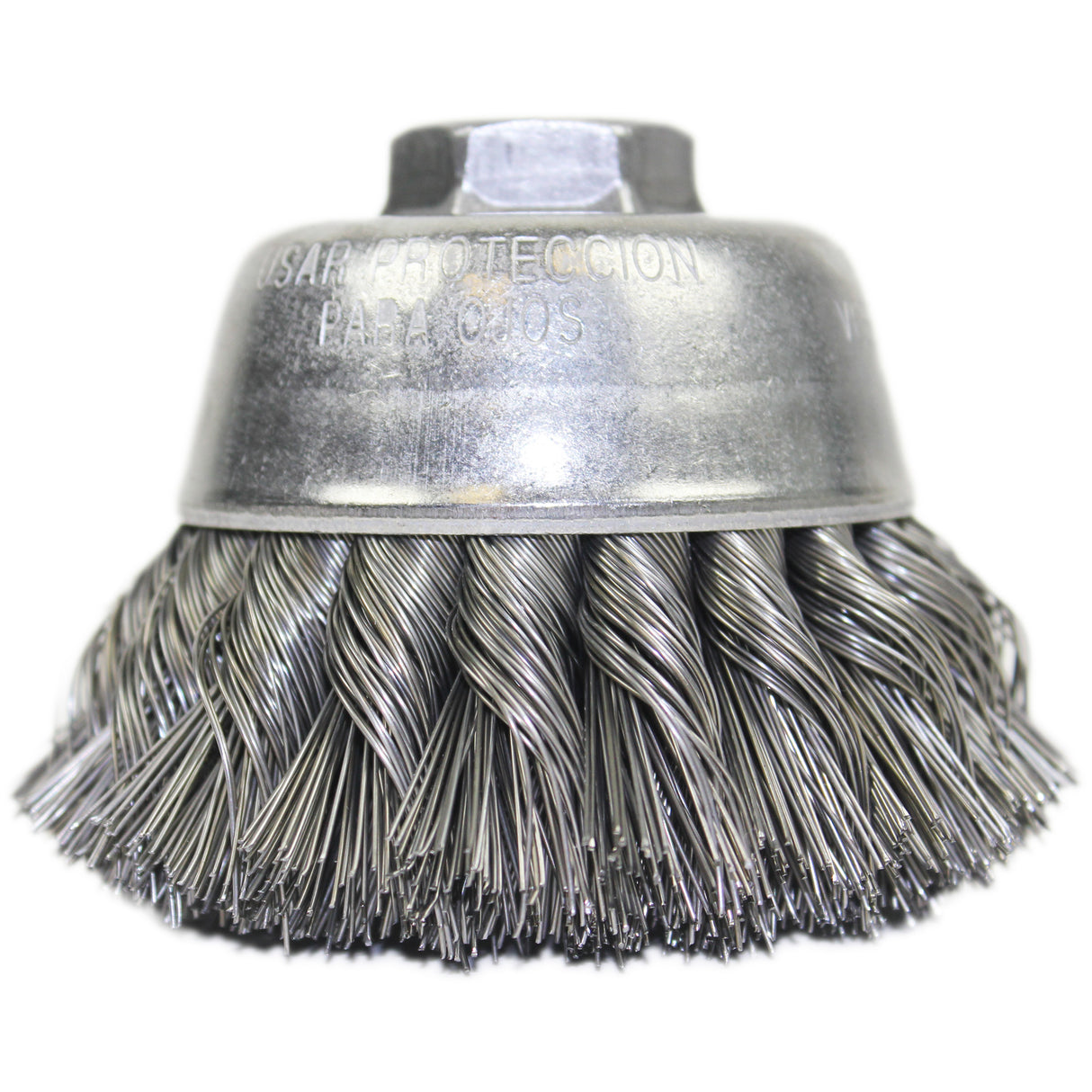 Knot Wire Cup Brush, 3-1/2" Dia. x 5/8"-11 Arbor