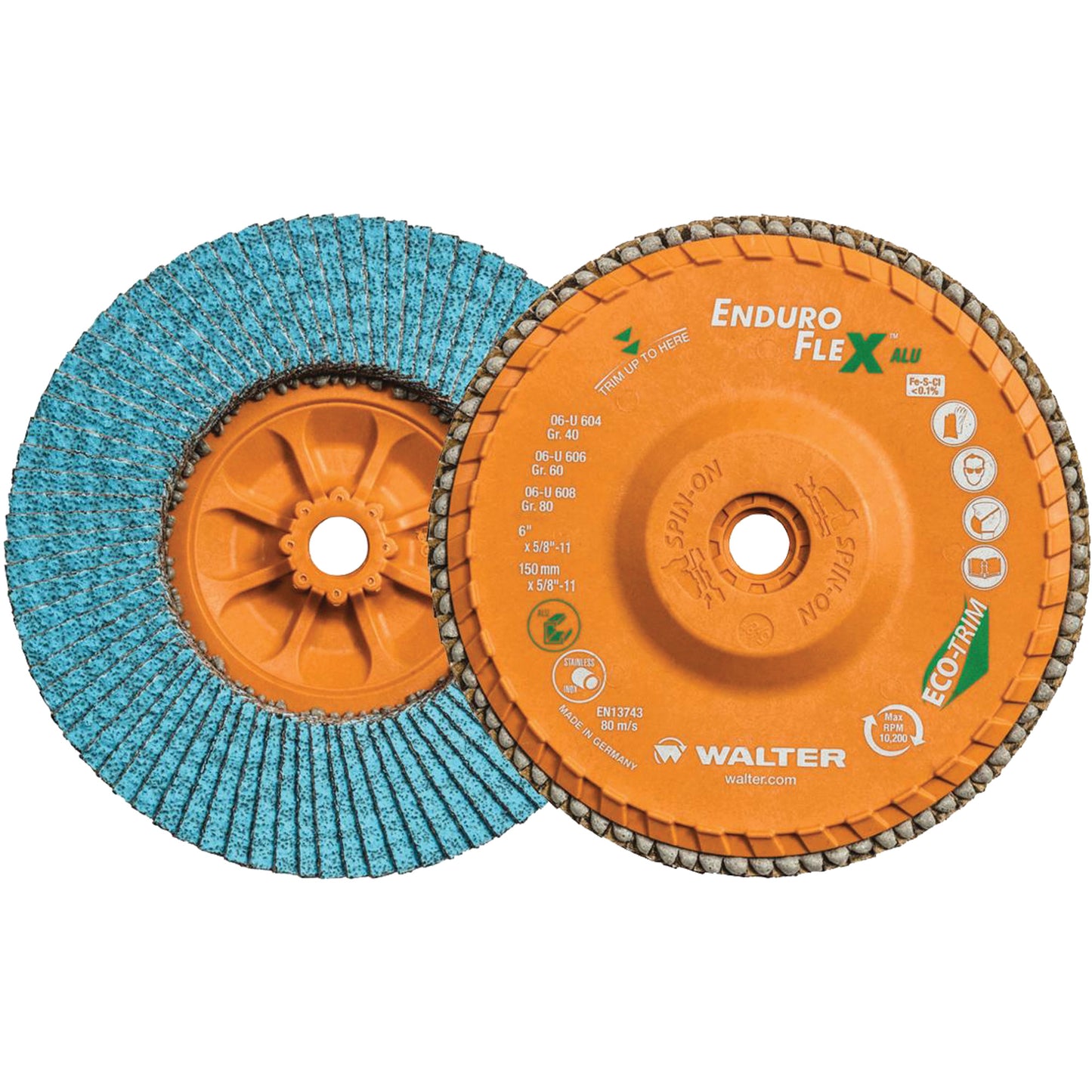 Enduro-Flex Alu™ Flap Disc, 7" x 7/8", Type 27, 80 Grit, Zirconia Alumina
